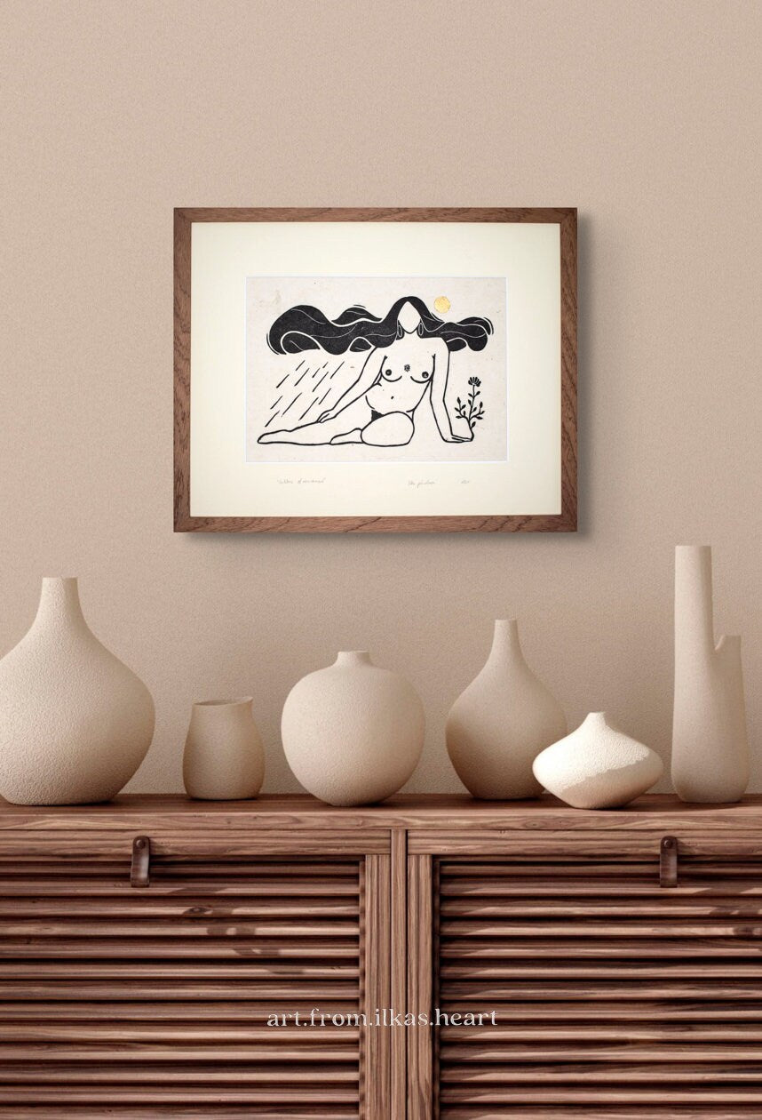 Goddess of Grace Linoldruck - art.from.ilkas.heart