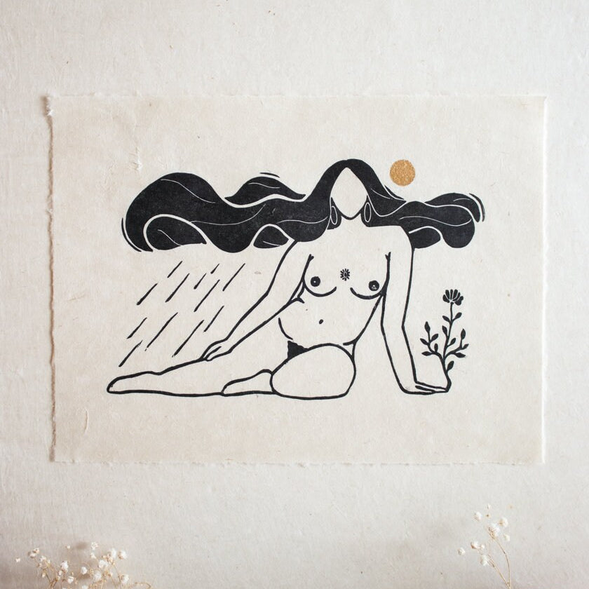 Goddess of Grace Linoldruck - art.from.ilkas.heart