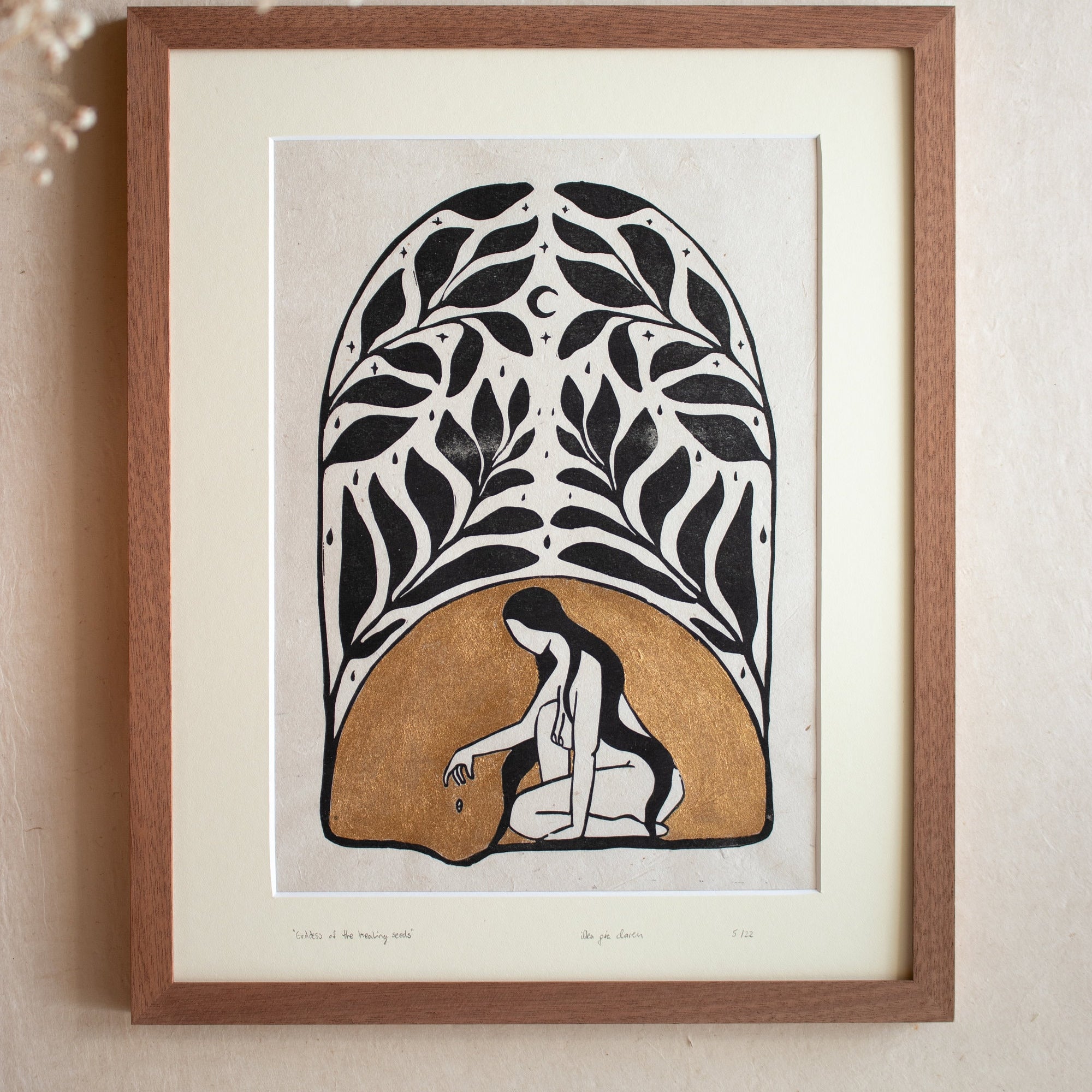 Goddess of healing seeds Linoldruck - art.from.ilkas.heart