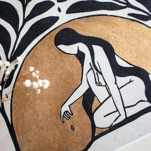 Goddess of healing seeds Linoldruck - art.from.ilkas.heart