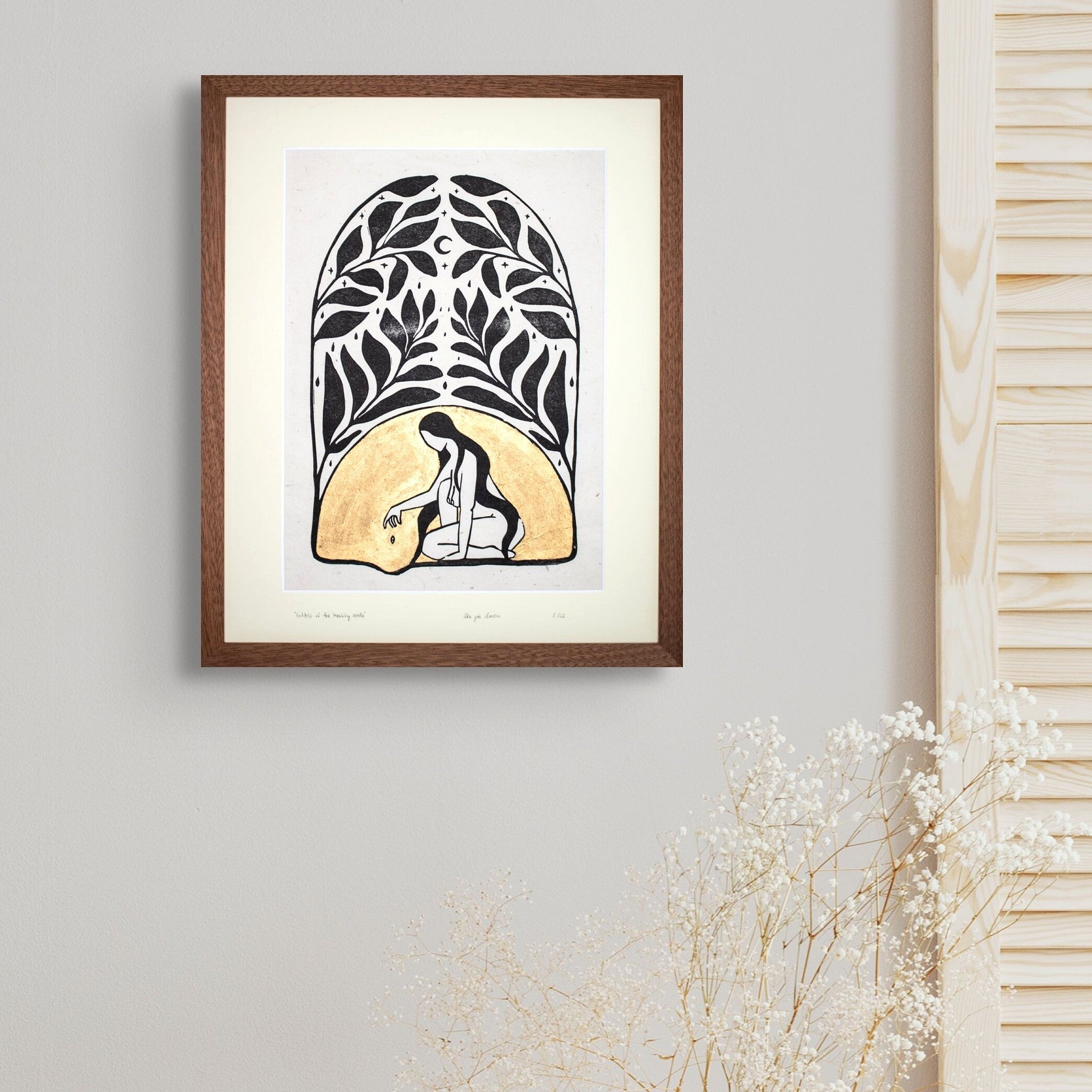 Goddess of healing seeds Linoldruck - art.from.ilkas.heart