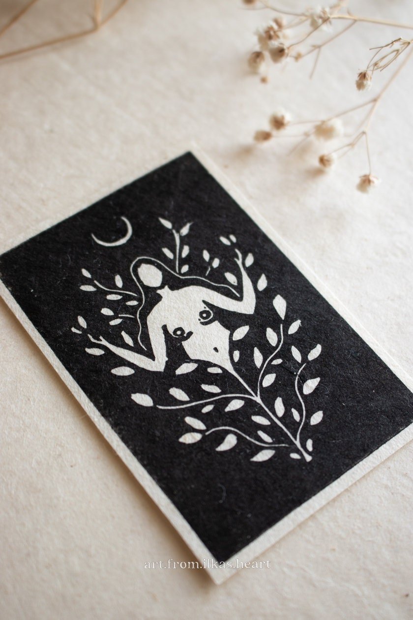 Growing Goddess Linoldruck - art.from.ilkas.heart