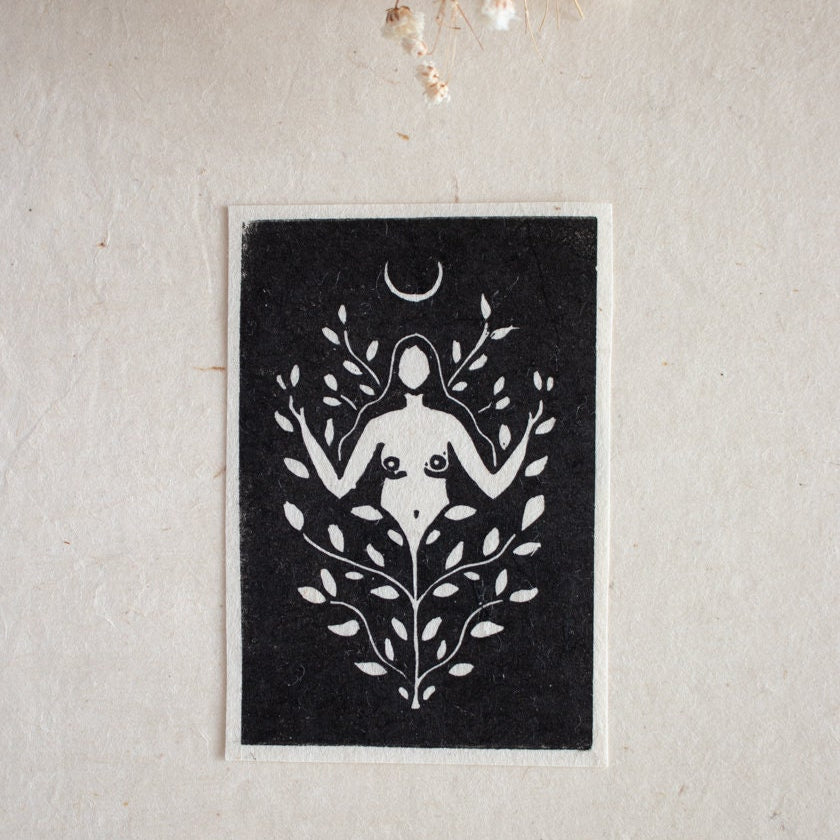Growing Goddess Linoldruck - art.from.ilkas.heart