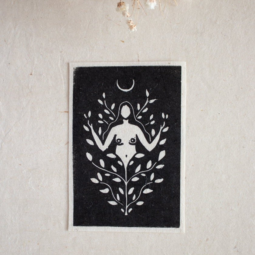 Growing Goddess Linoldruck - art.from.ilkas.heart