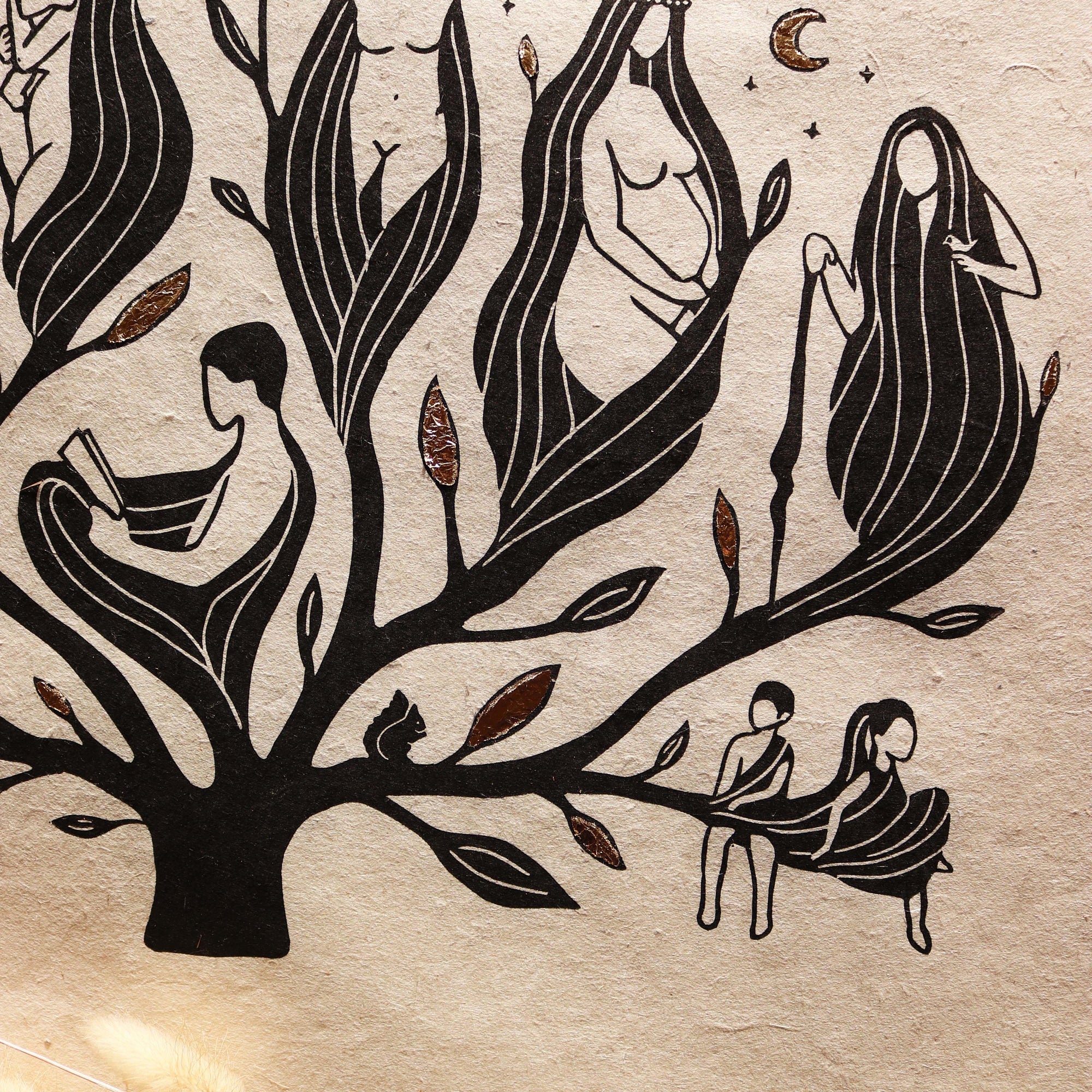 Haus Wabi Sabi Linoldruck - art.from.ilkas.heart