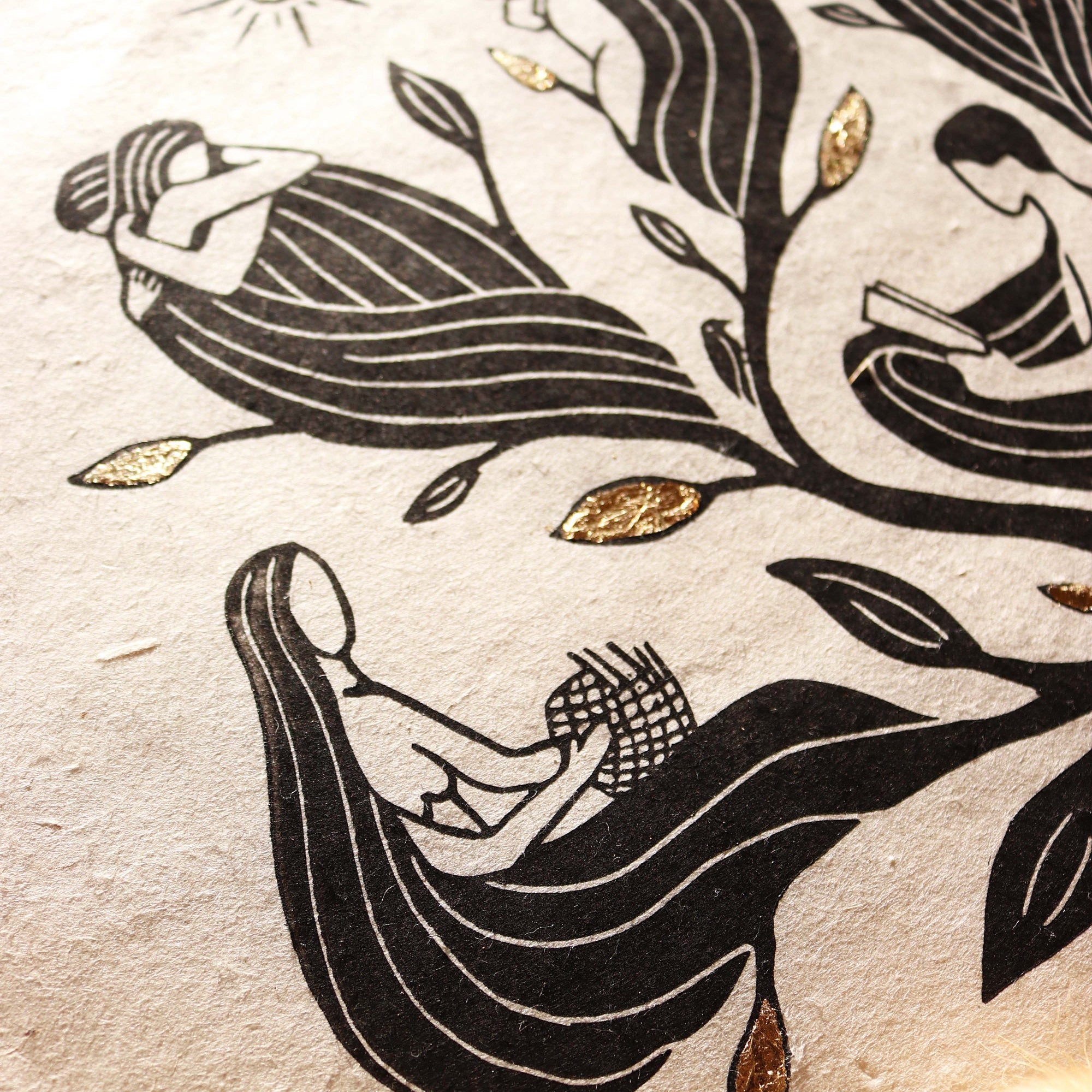 Haus Wabi Sabi Linoldruck - art.from.ilkas.heart