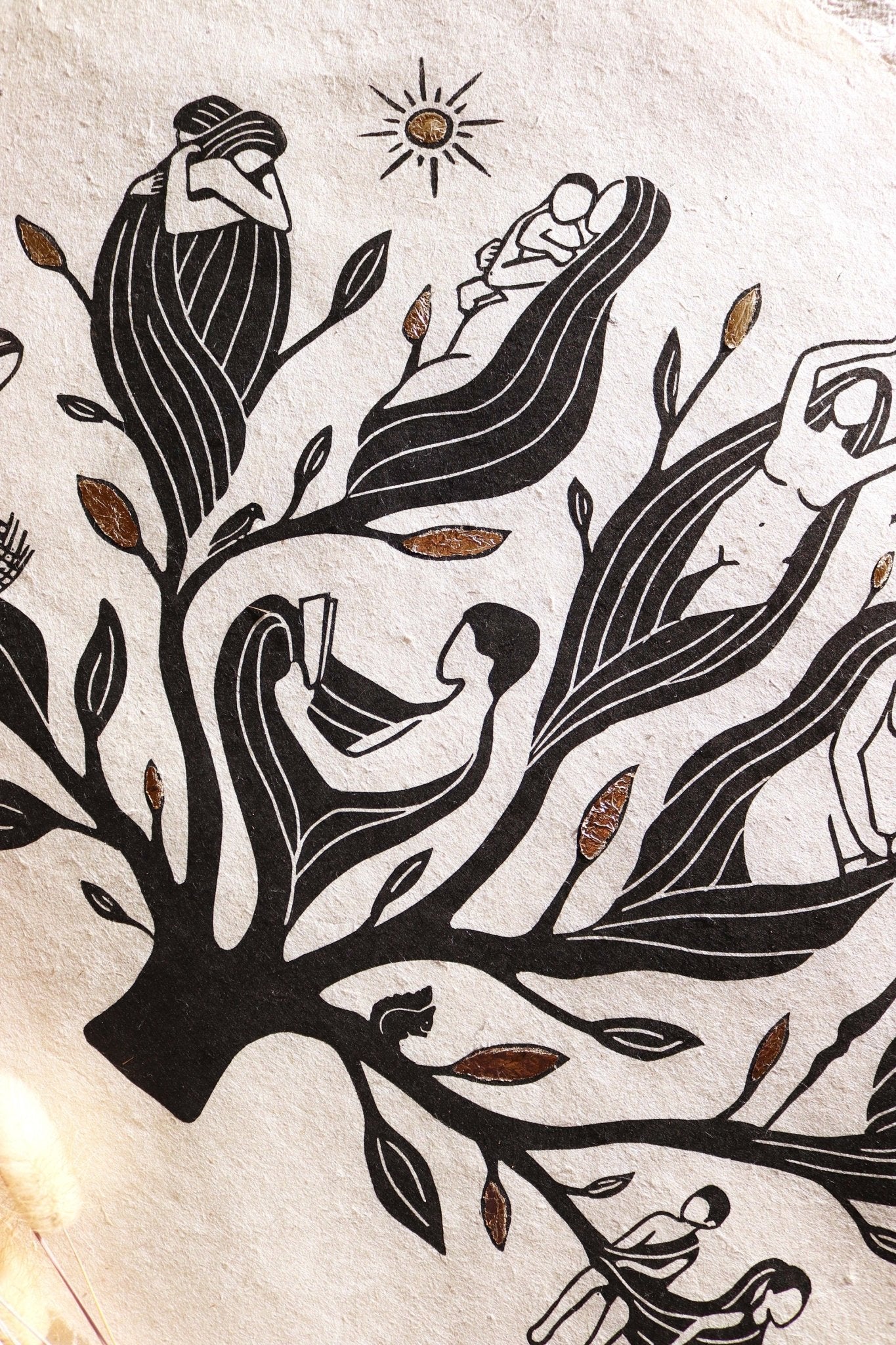 Haus Wabi Sabi Linoldruck - art.from.ilkas.heart