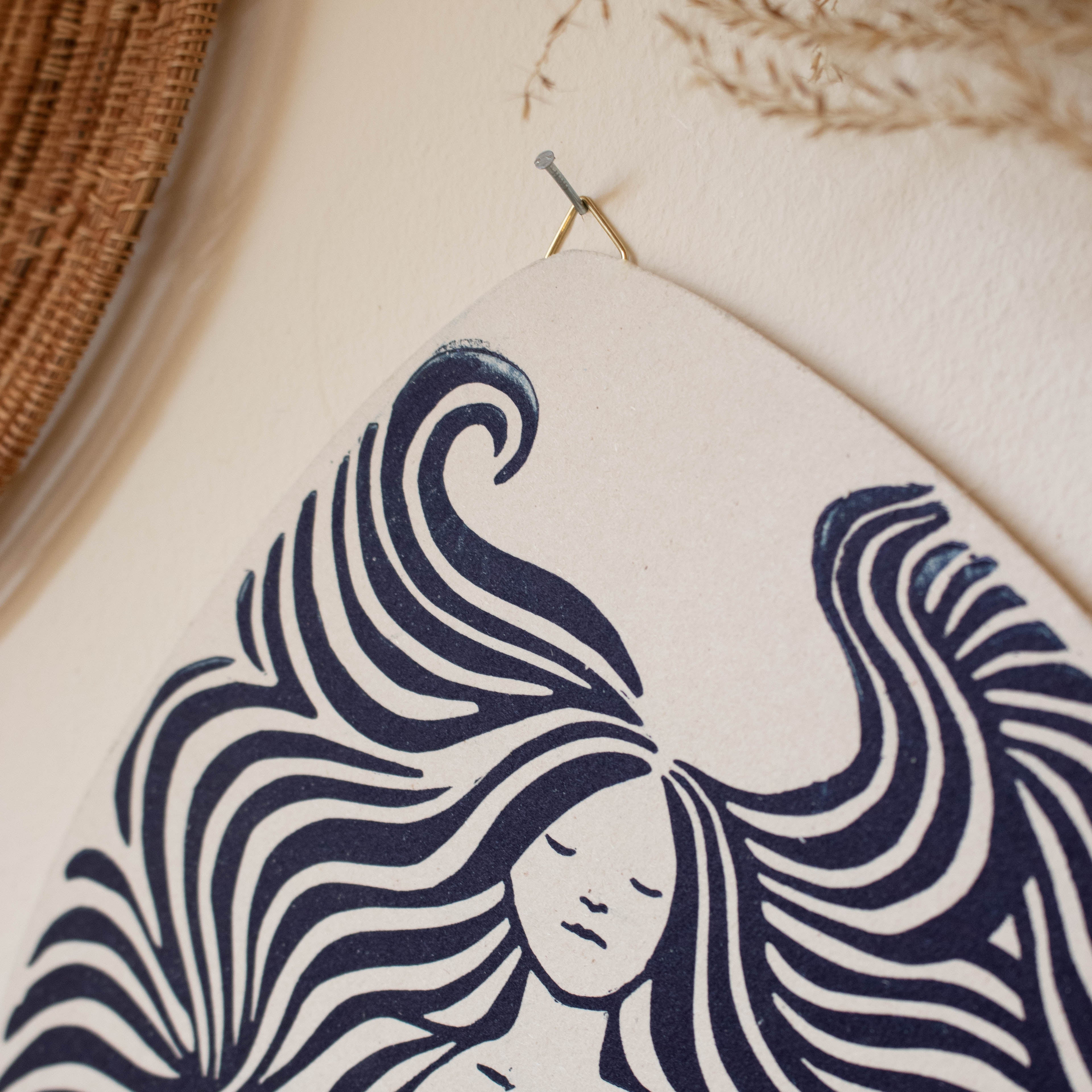 Ich bin der Ozean - Linoldruck auf Finnpappe - art.from.ilkas.heart