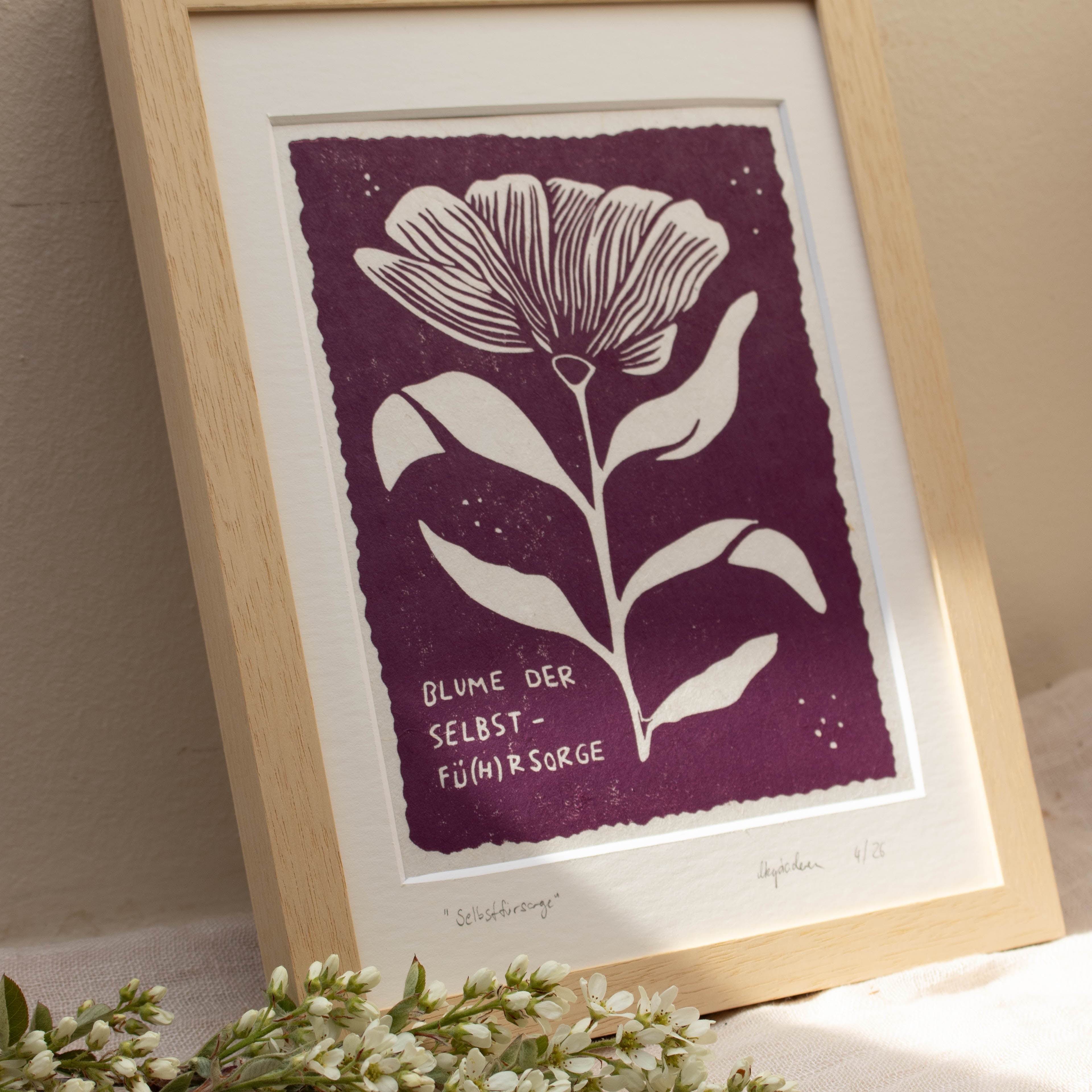 Selbstfürsorge - Linoldruck - art.from.ilkas.heart