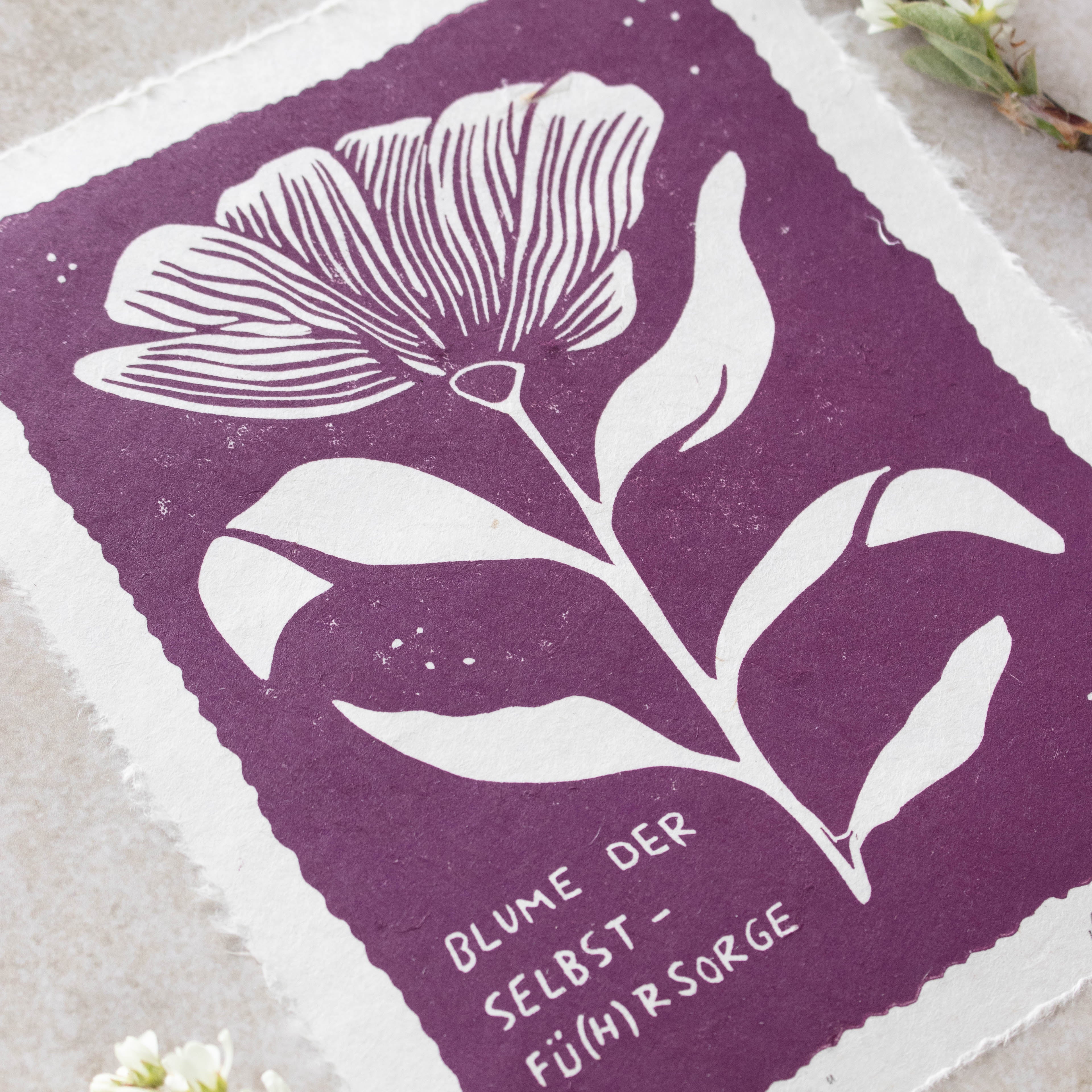 Selbstfürsorge - Linoldruck - art.from.ilkas.heart