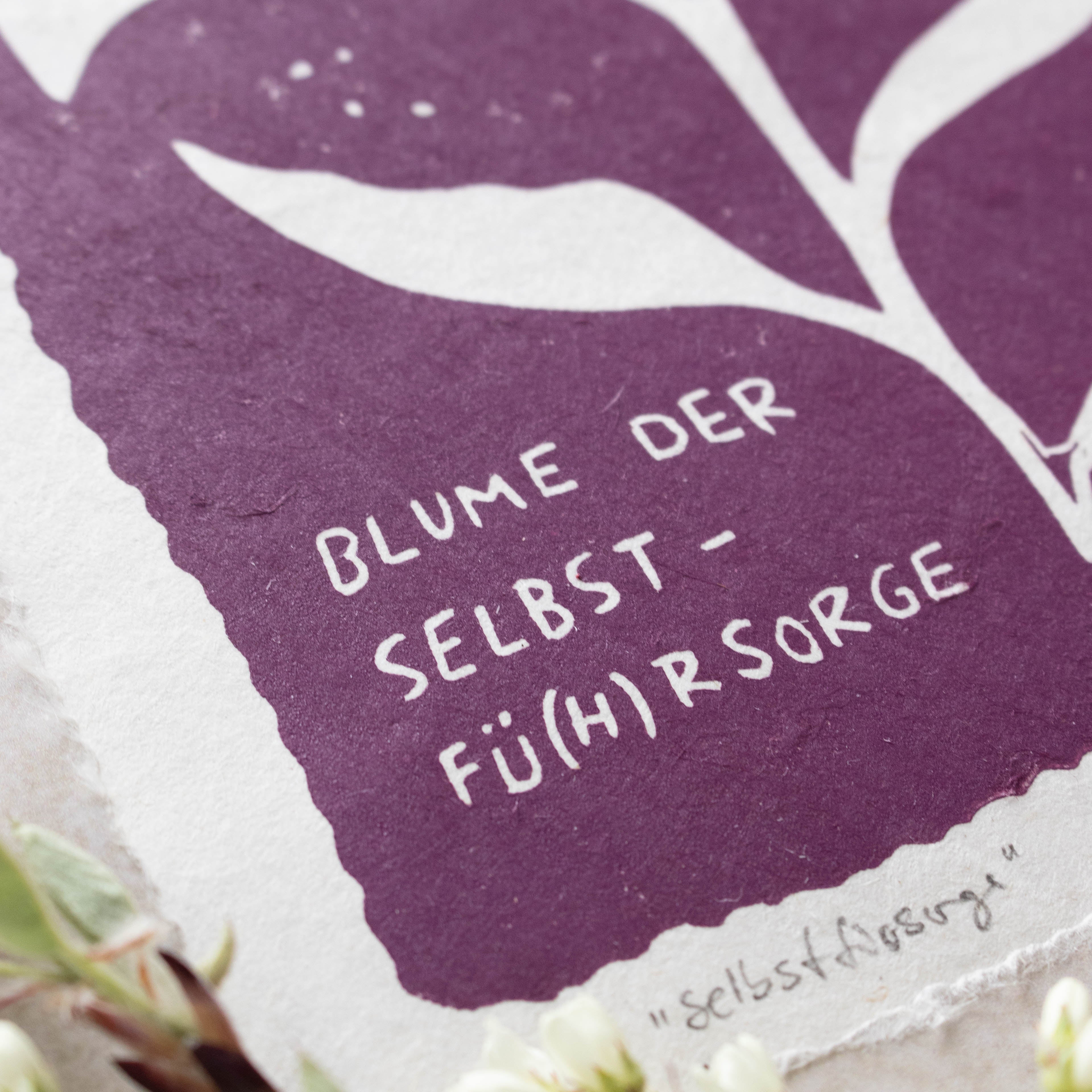 Selbstfürsorge - Linoldruck - art.from.ilkas.heart