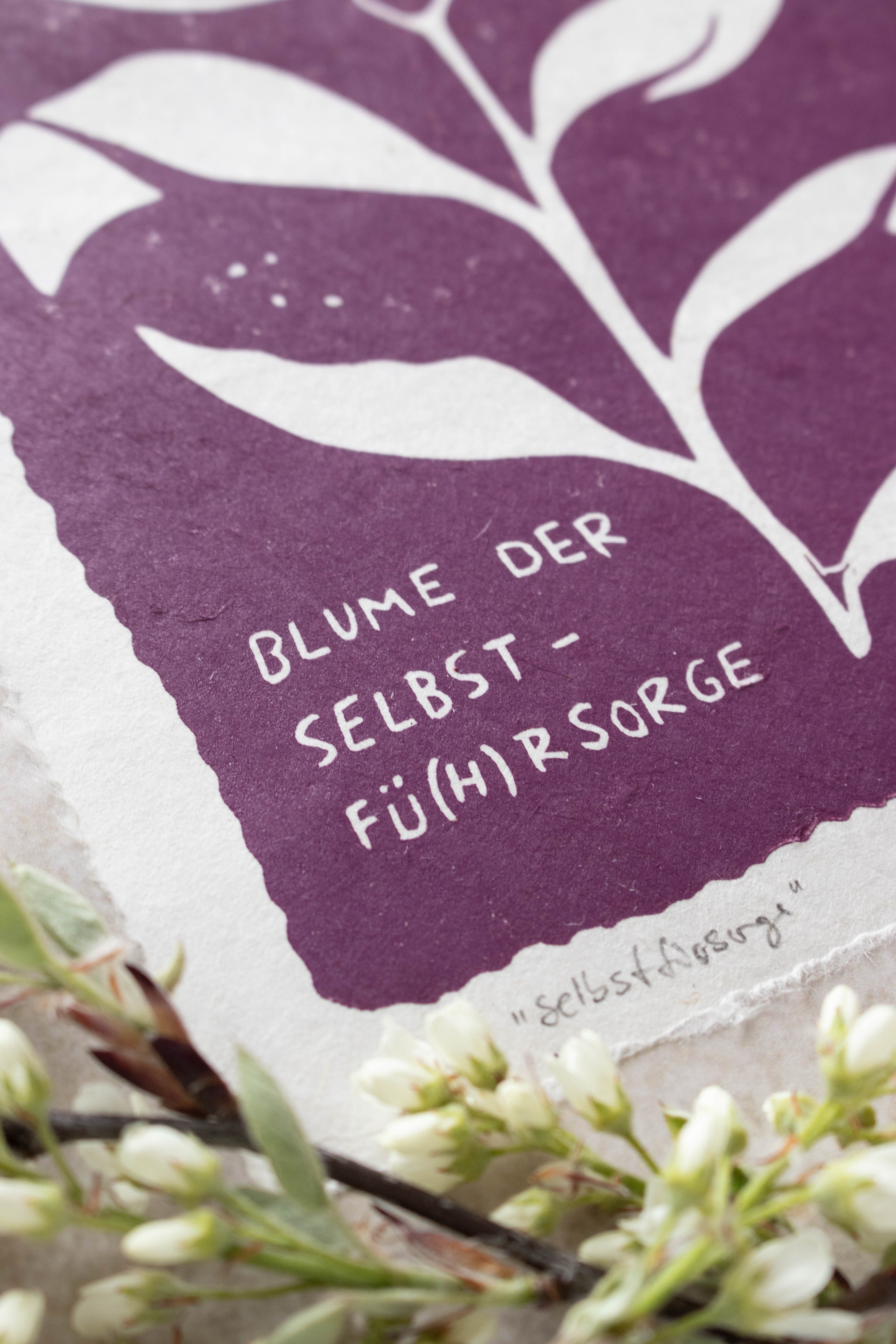 Selbstfürsorge - Linoldruck - art.from.ilkas.heart