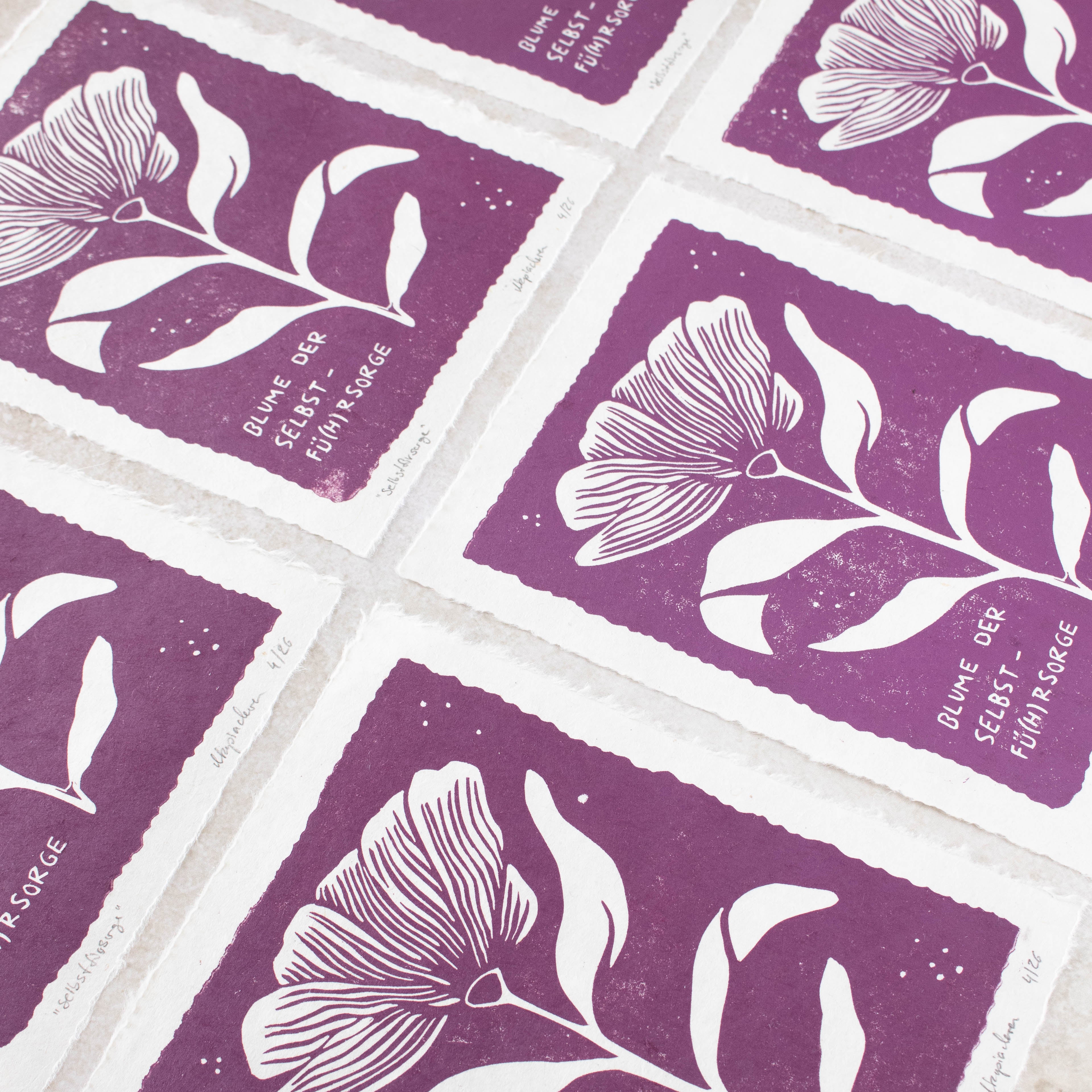 Selbstfürsorge - Linoldruck - art.from.ilkas.heart