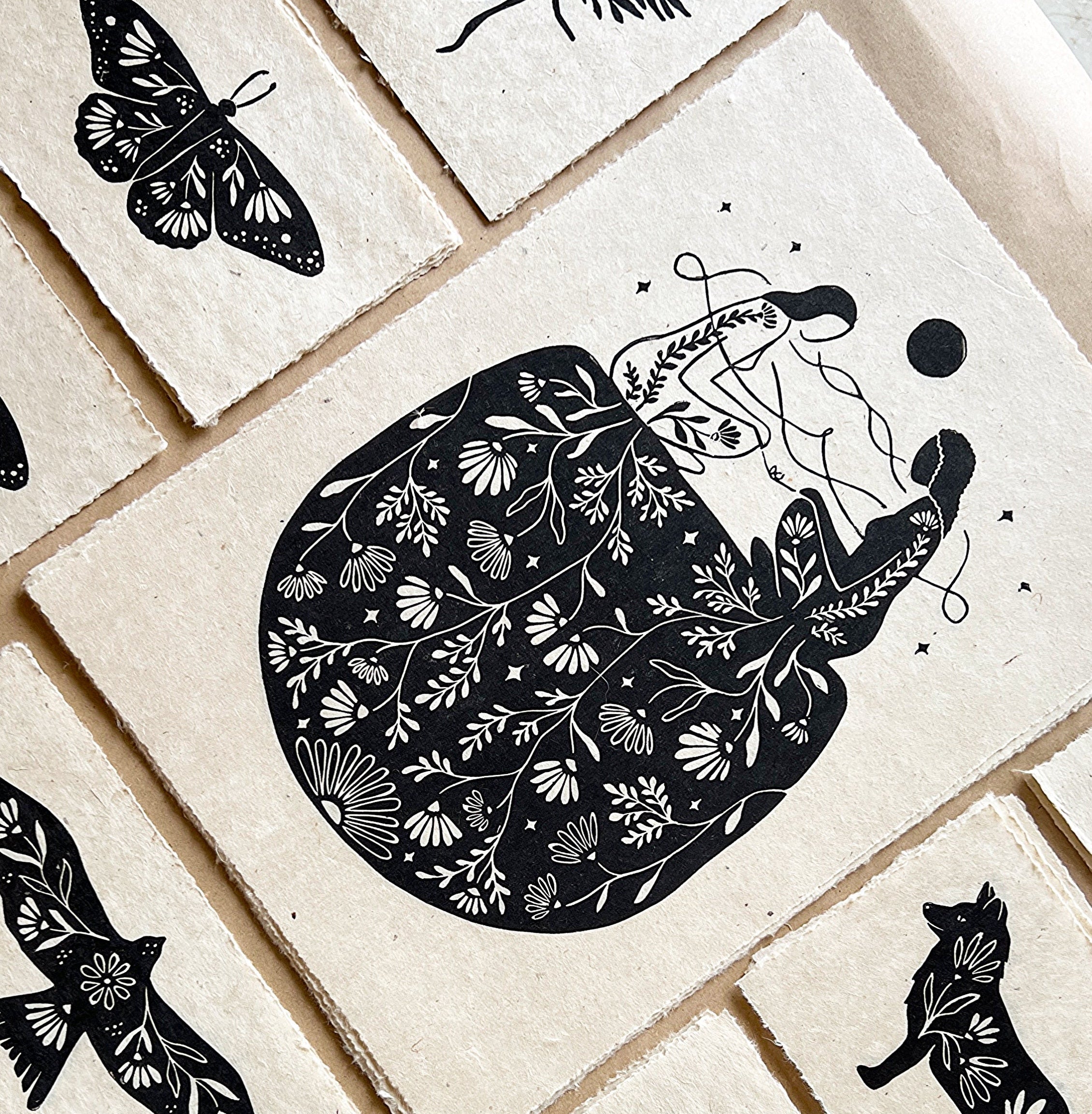 New Roots Linoldruck - art.from.ilkas.heart