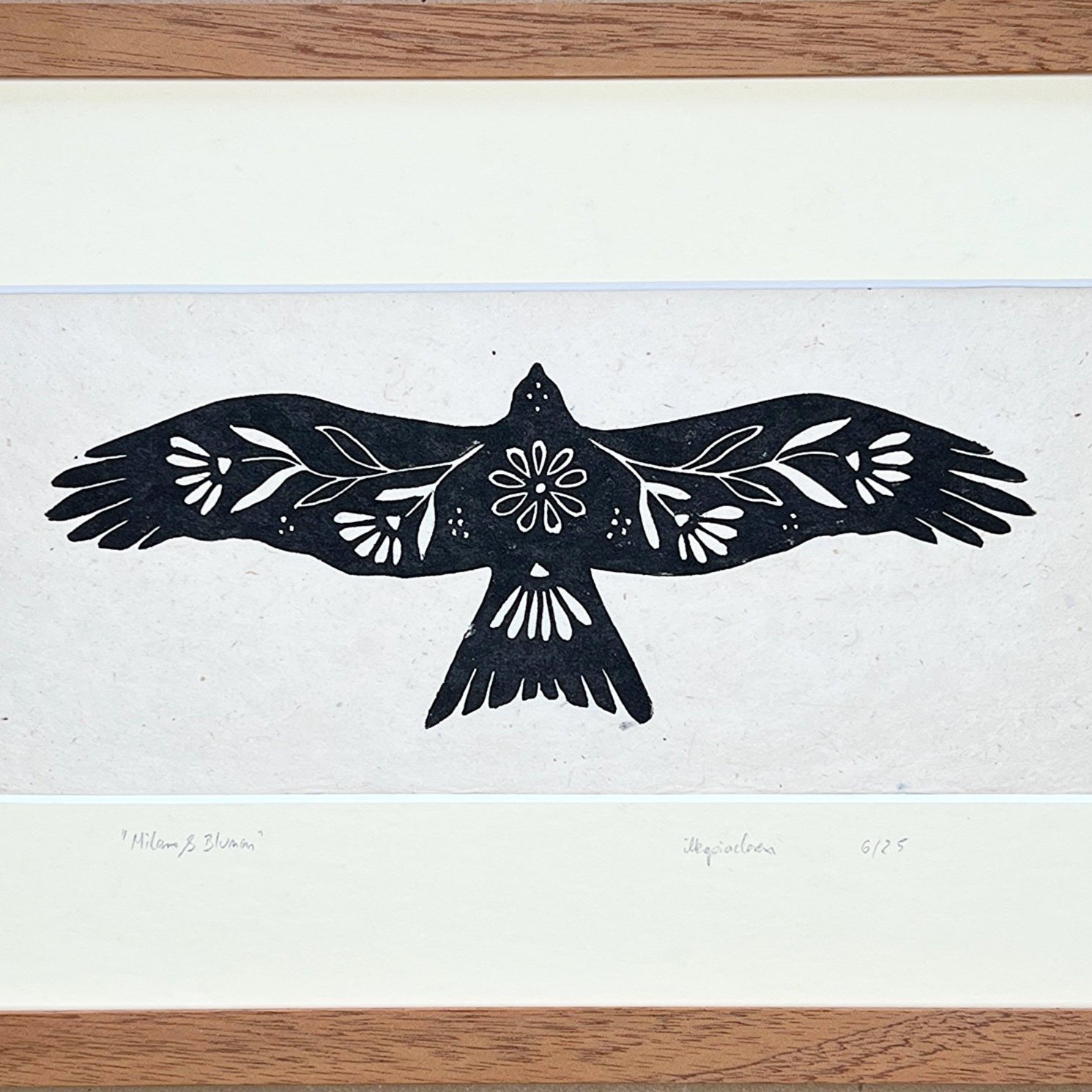 Milan & Blumen Linoldruck - art.from.ilkas.heart