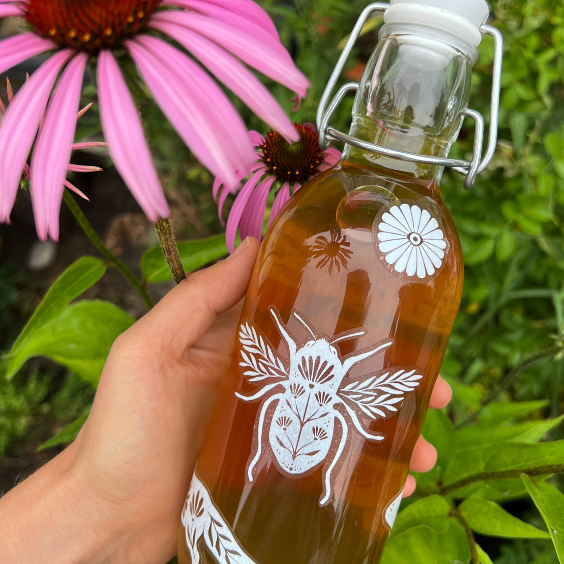 Die Quellflasche - Trinkflasche auf Glas - art.from.ilkas.heart