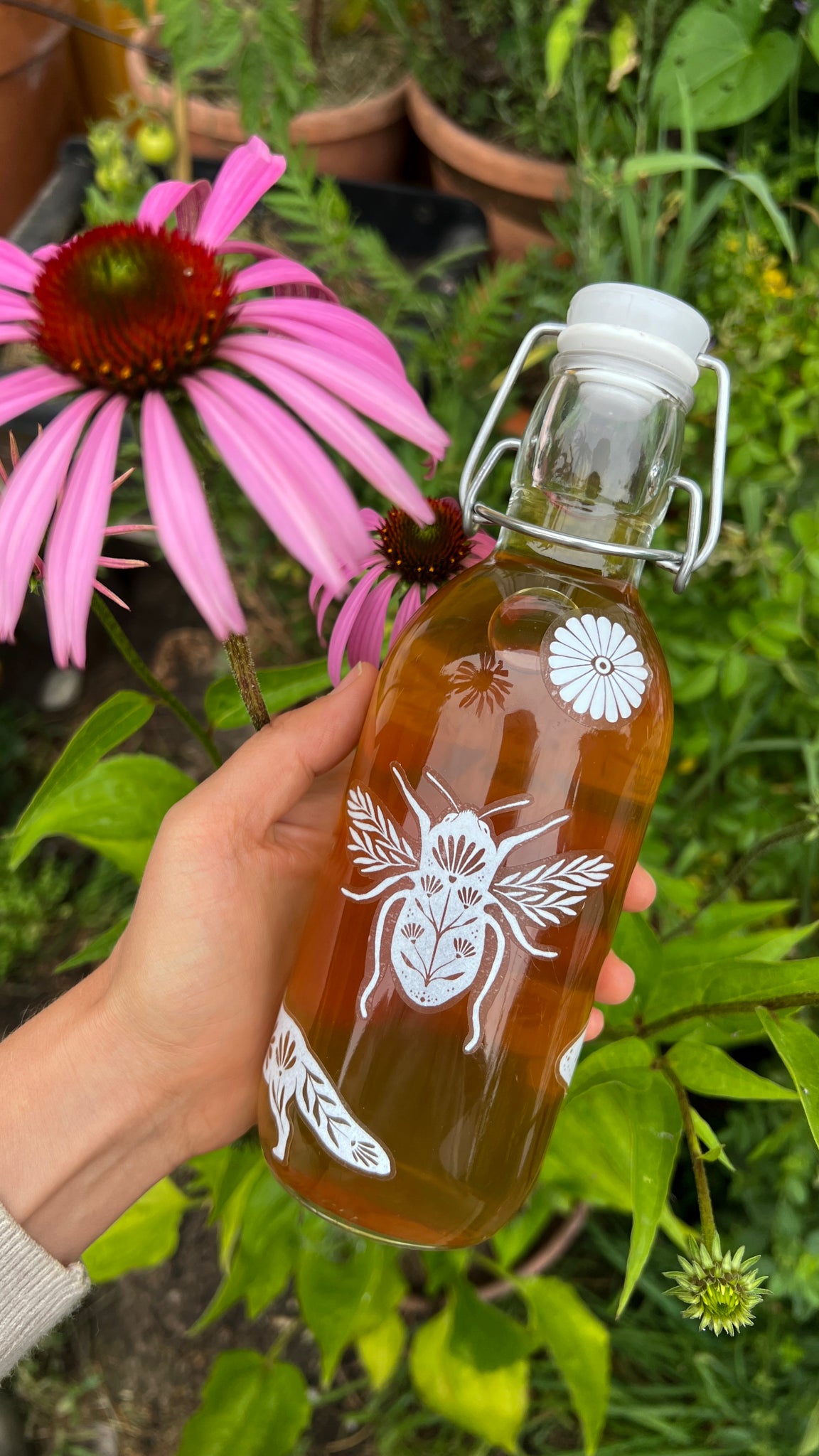 Die Quellflasche - Trinkflasche auf Glas - art.from.ilkas.heart