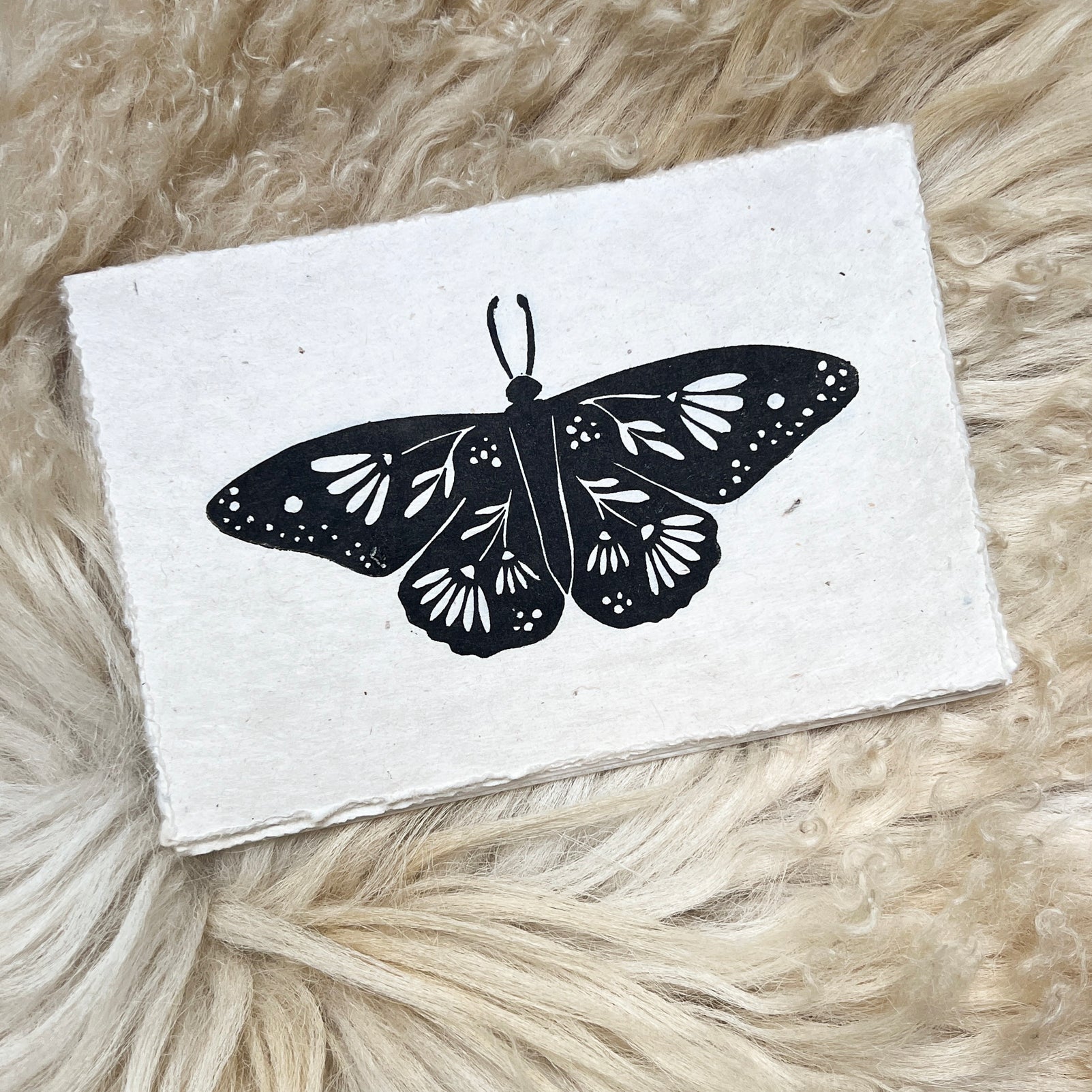 Falter & Blumen Linoldruck - art.from.ilkas.heart