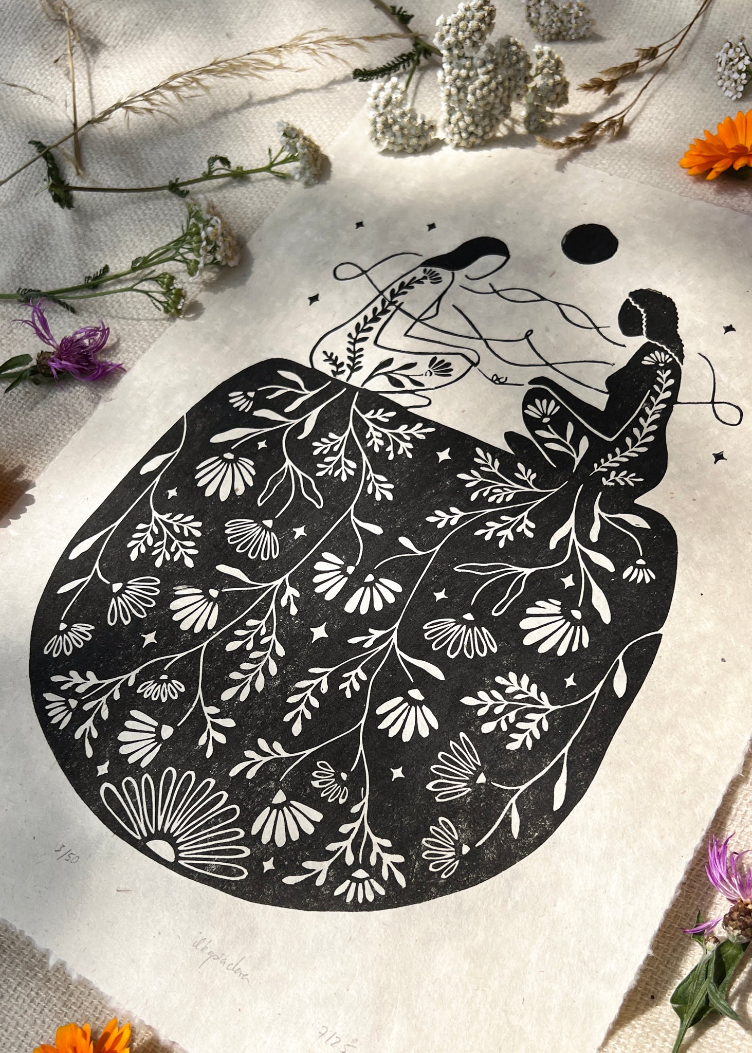 New Roots Linoldruck - art.from.ilkas.heart