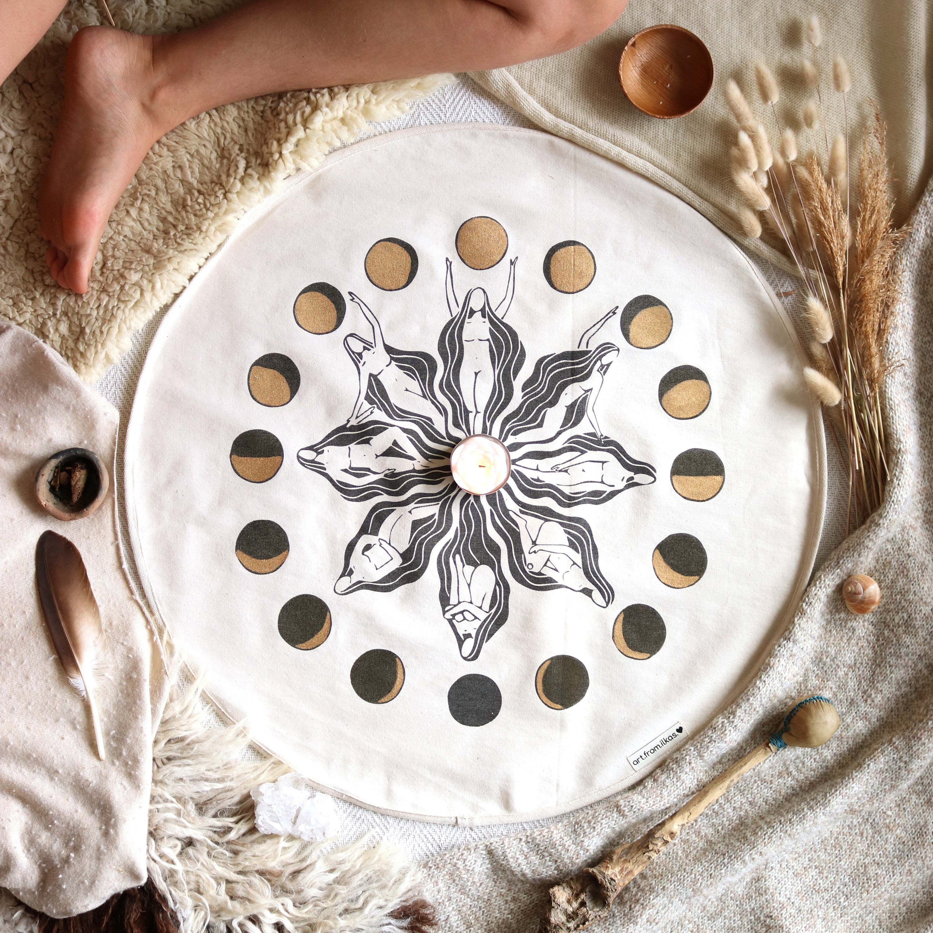 Mondblume Frauenkreismitte & Wandbehang - art.from.ilkas.heart