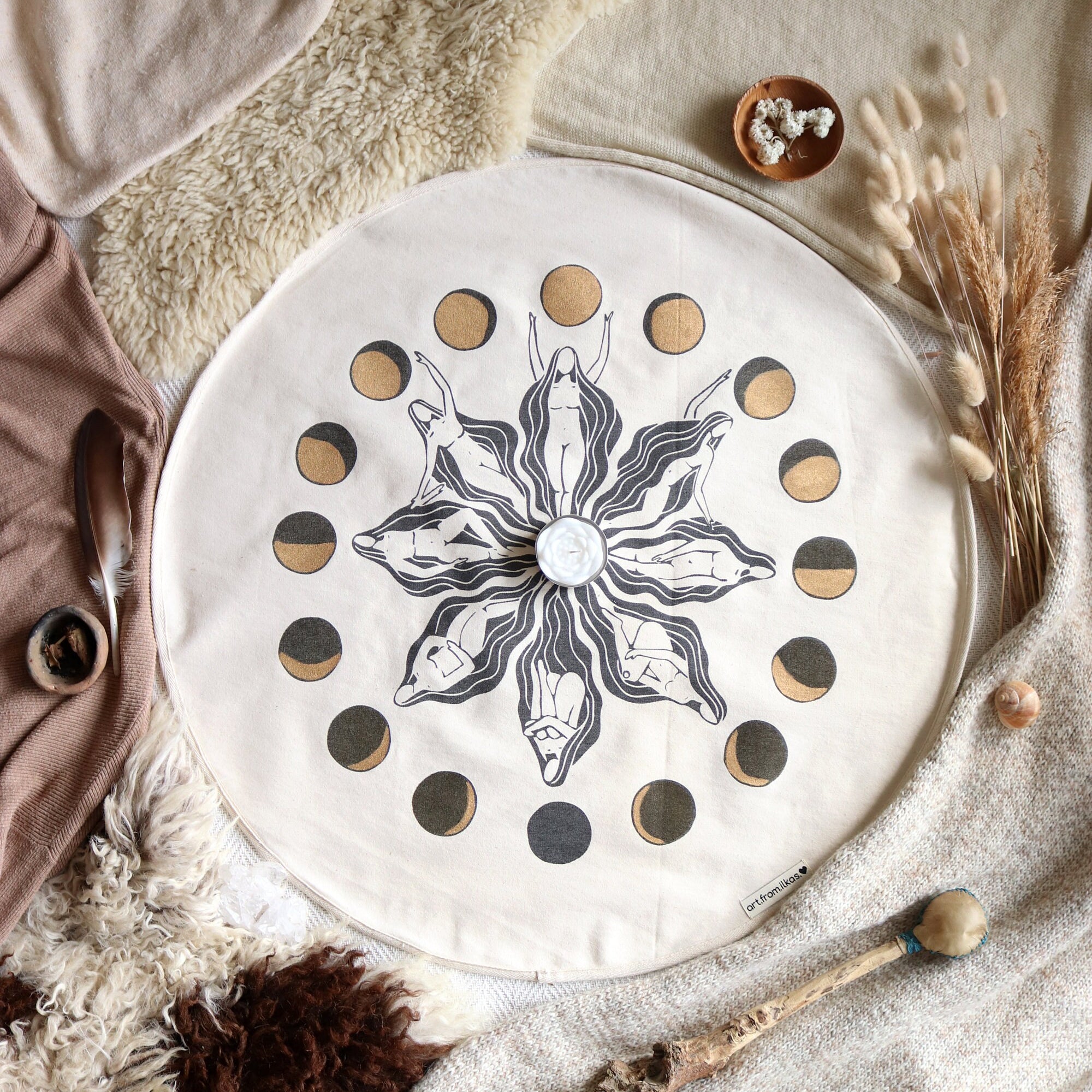 Mondblume Frauenkreismitte & Wandbehang - art.from.ilkas.heart