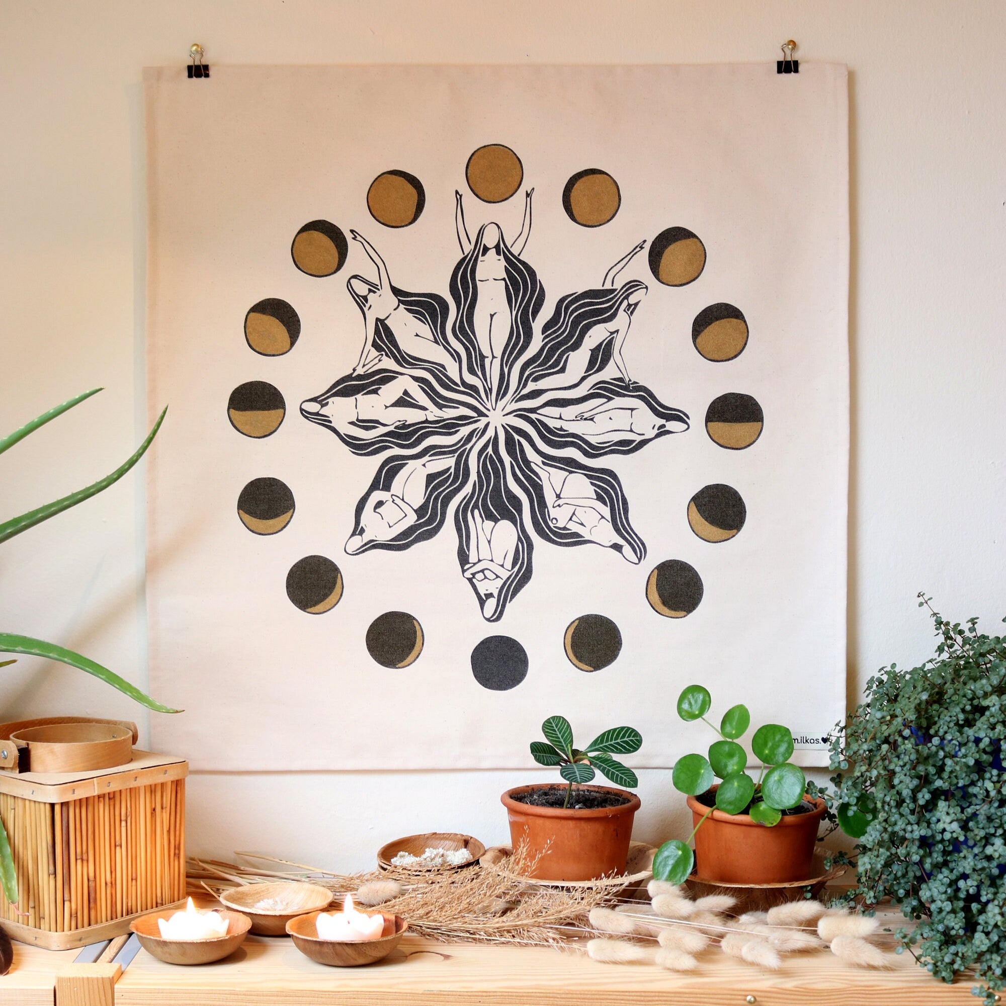 Mondblume Frauenkreismitte & Wandbehang - art.from.ilkas.heart