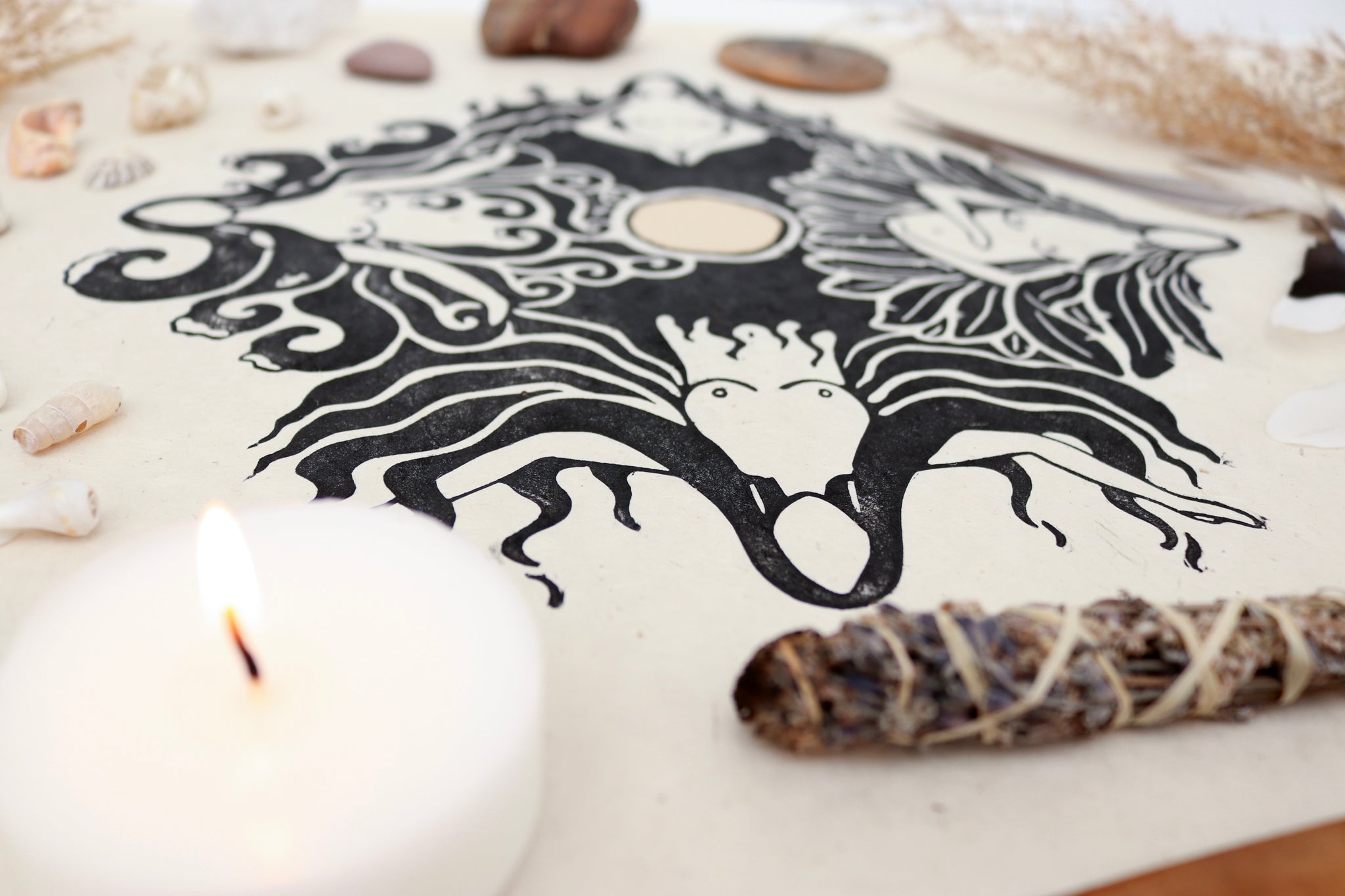 Motherland Linoldruck auf Papier - art.from.ilkas.heart