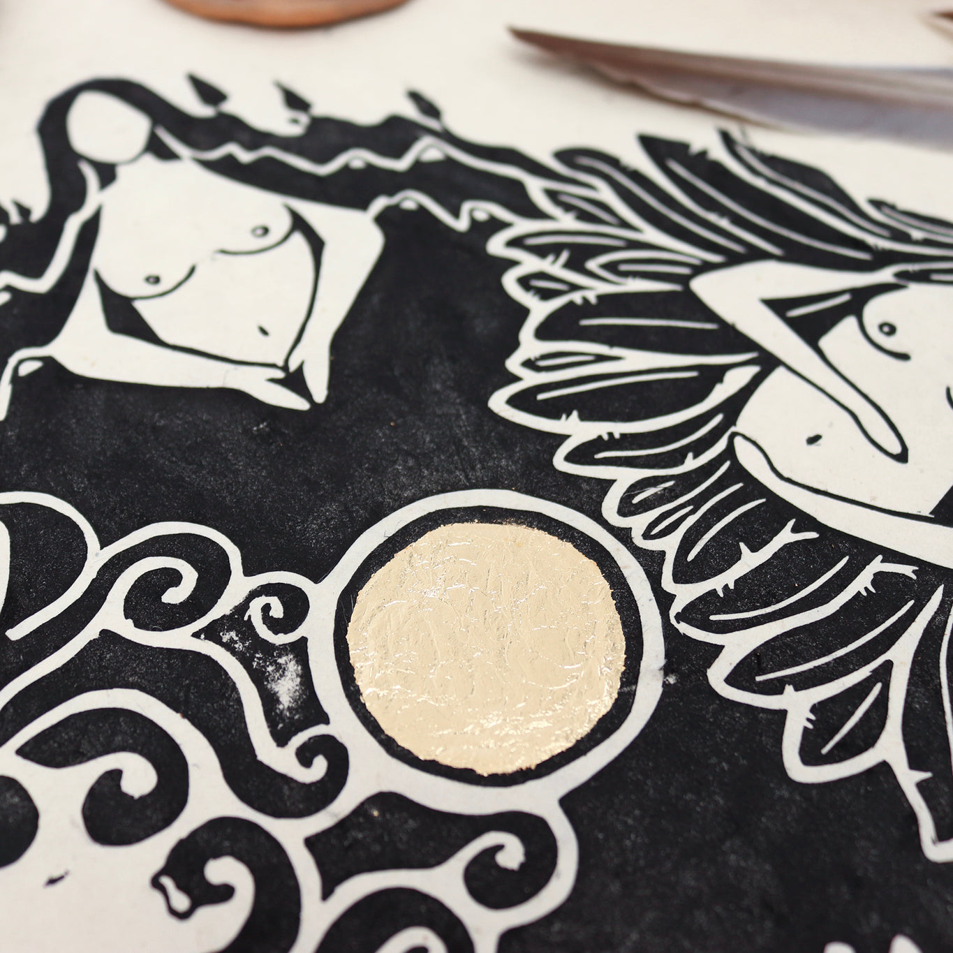 Motherland Linoldruck auf Papier - art.from.ilkas.heart