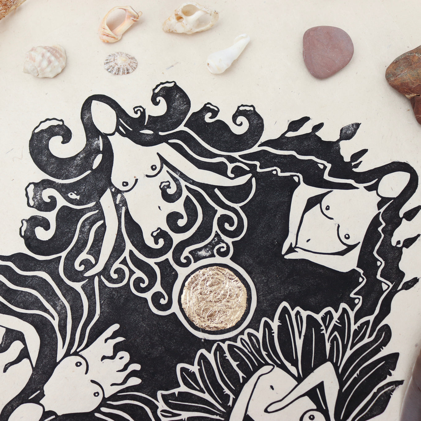 Motherland Linoldruck auf Papier - art.from.ilkas.heart