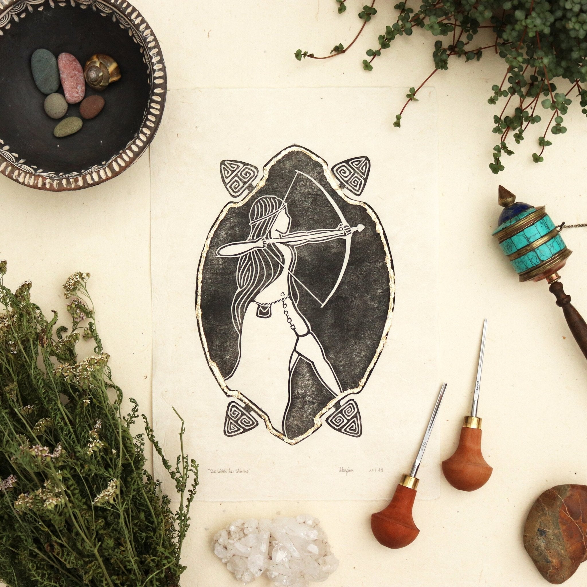 Rahmen & Passepartout für Die Göttin der Stärke - art.from.ilkas.heart