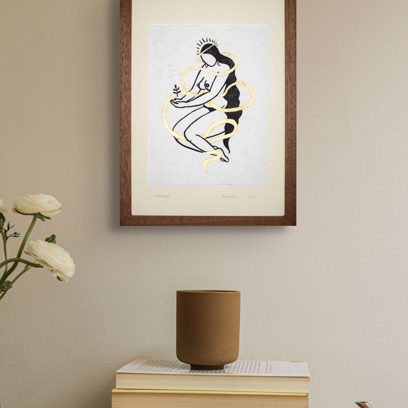 Earthkeeper Goddess Linoldruck - art.from.ilkas.heart