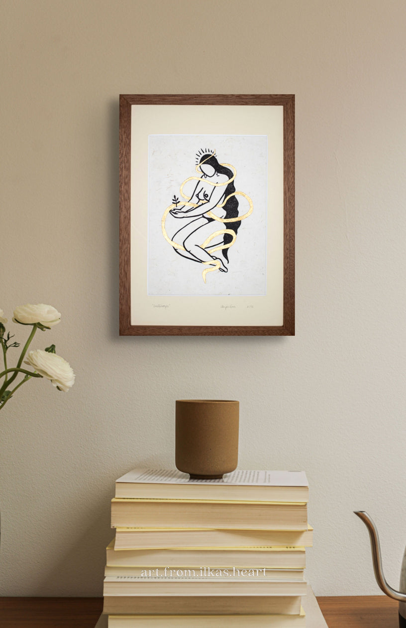 Earthkeeper Goddess Linoldruck - art.from.ilkas.heart