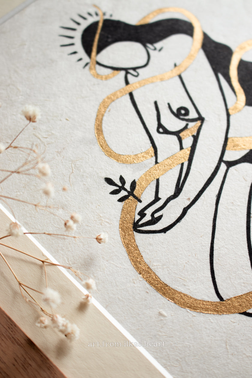 Earthkeeper Goddess Linoldruck - art.from.ilkas.heart