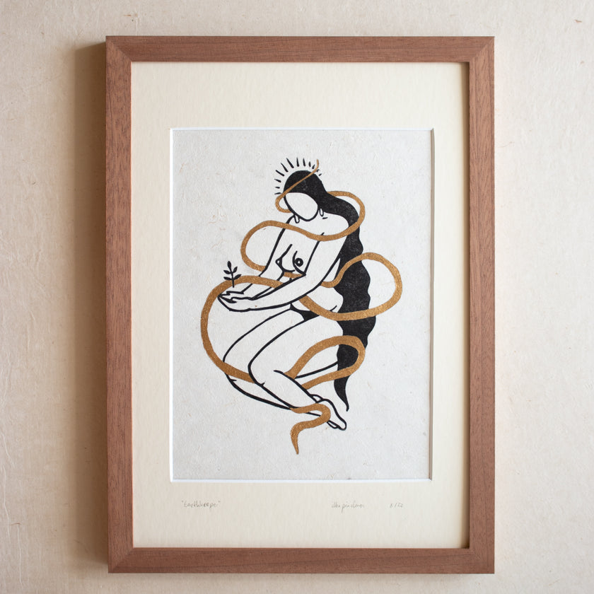 Earthkeeper Goddess Linoldruck - art.from.ilkas.heart