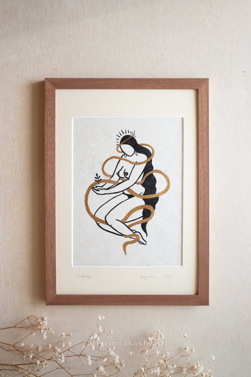 Rahmen & Passepartout für The Earthkeeper Goddess - art.from.ilkas.heart