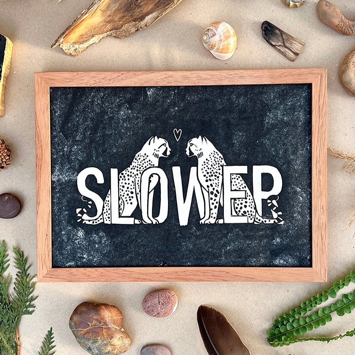 Rahmen für Slower Linoldruck - art.from.ilkas.heart