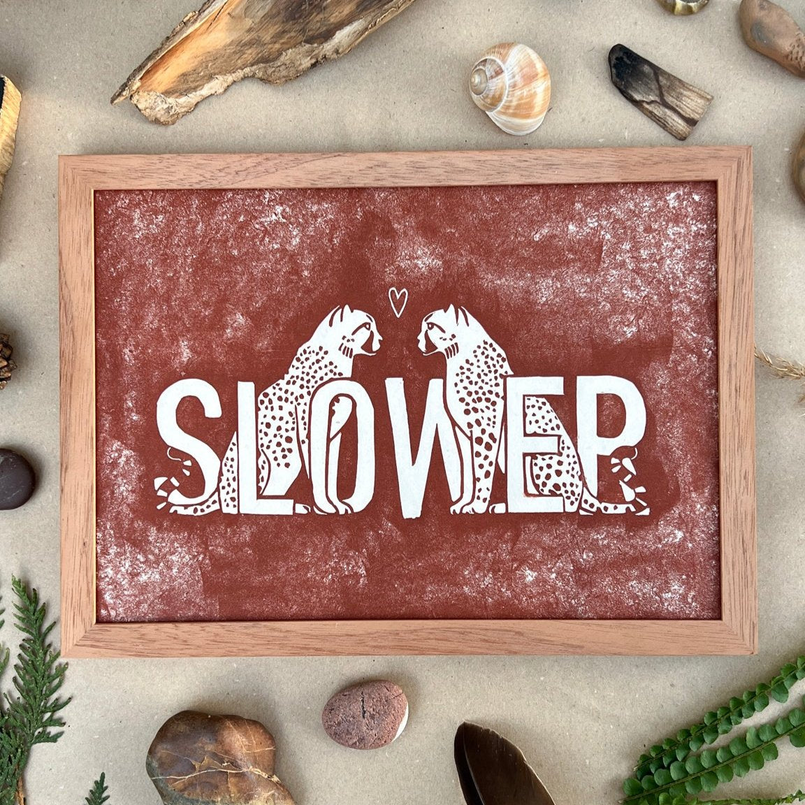 Rahmen für Slower Linoldruck - art.from.ilkas.heart