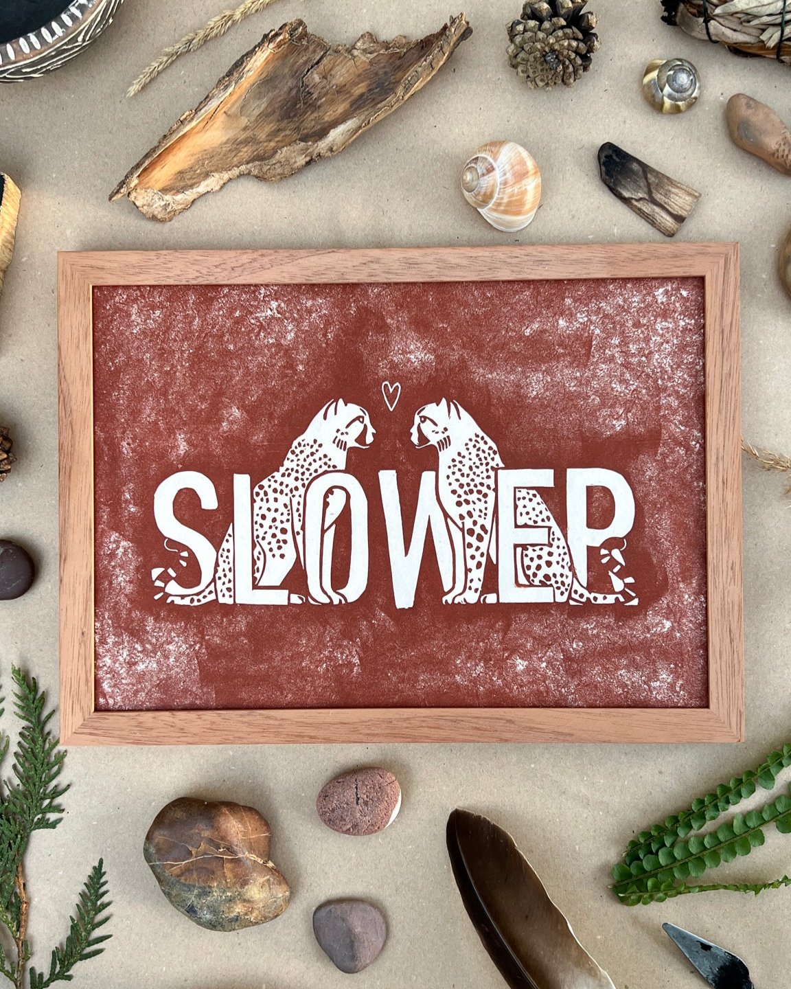 Rahmen für Slower Linoldruck - art.from.ilkas.heart