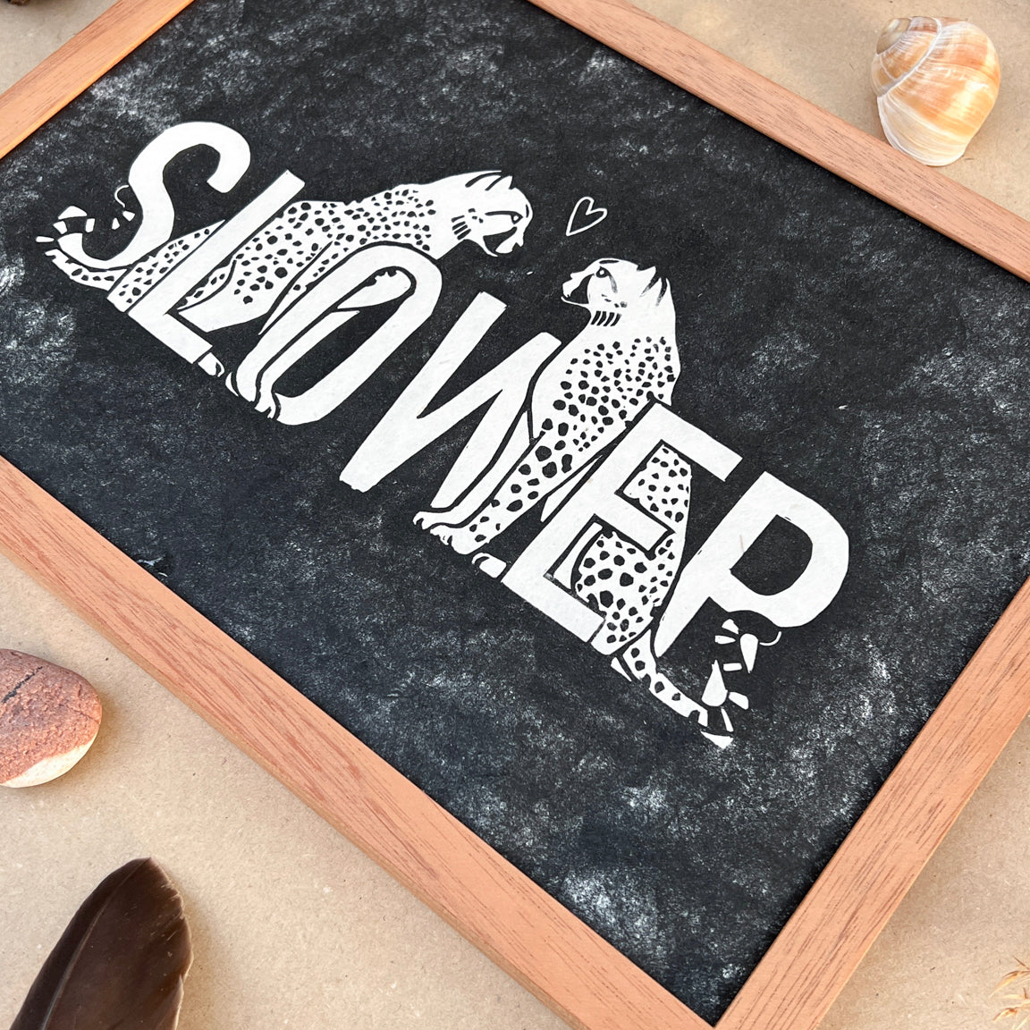 Rahmen für Slower Linoldruck - art.from.ilkas.heart