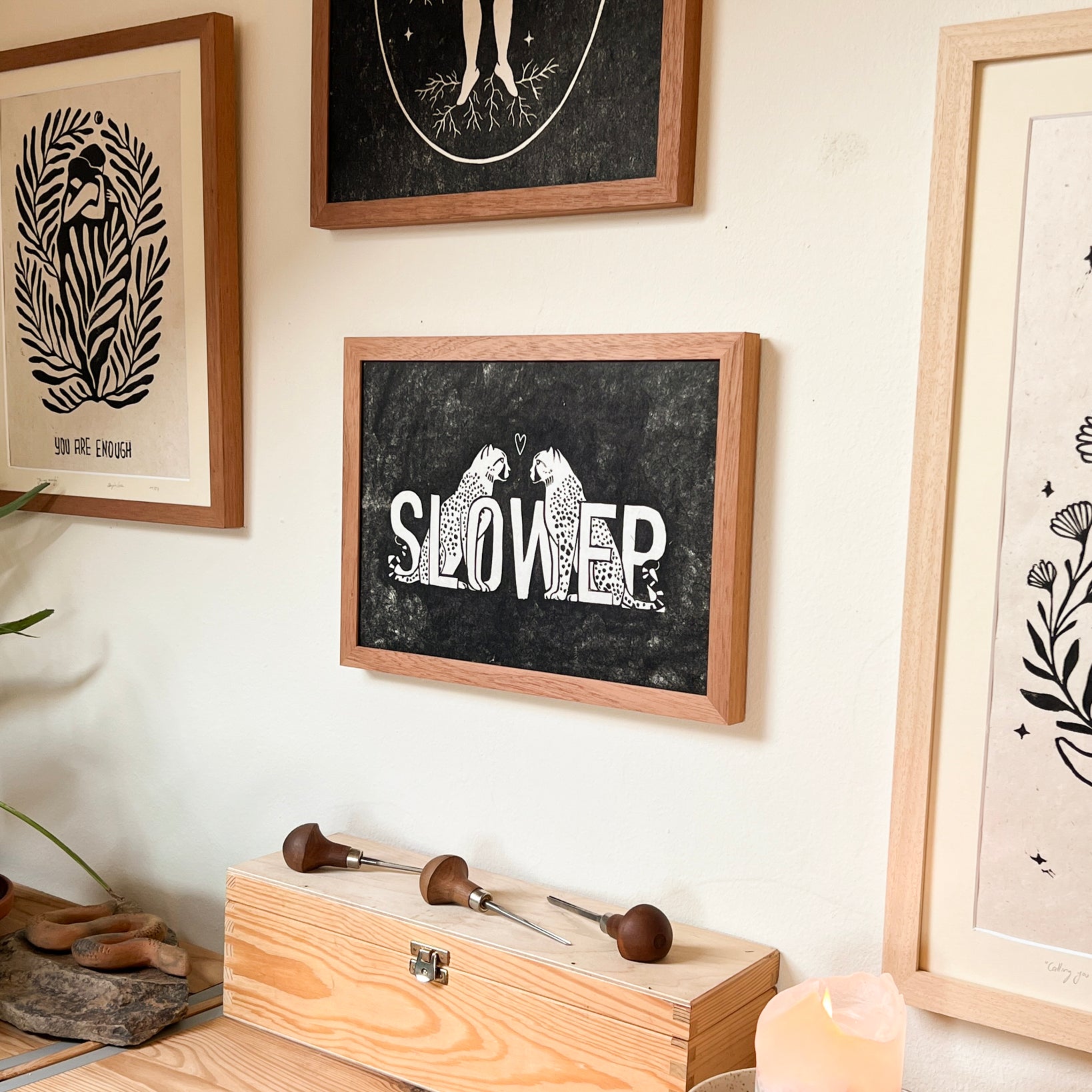 Rahmen für Slower Linoldruck - art.from.ilkas.heart
