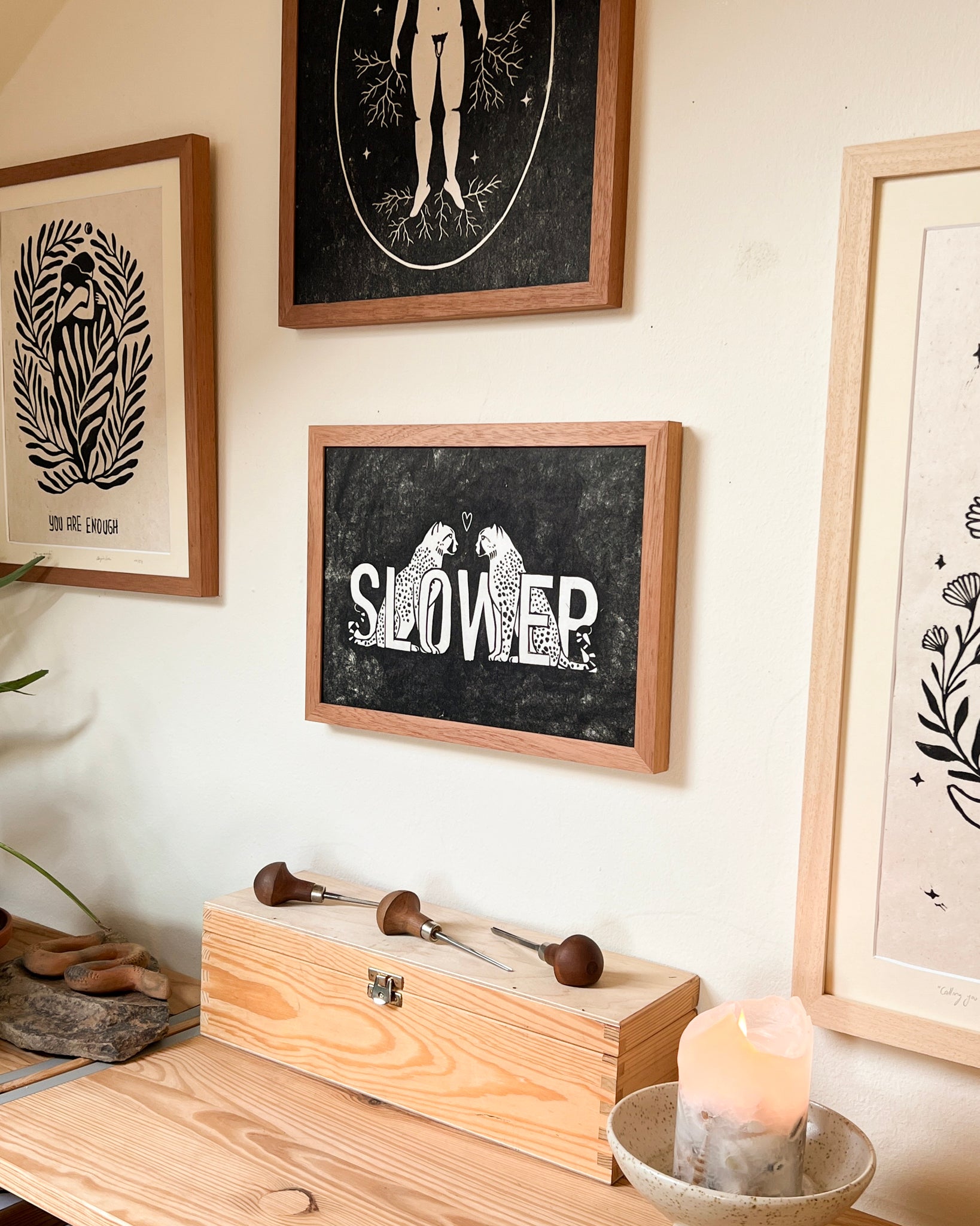 Rahmen für Slower Linoldruck - art.from.ilkas.heart