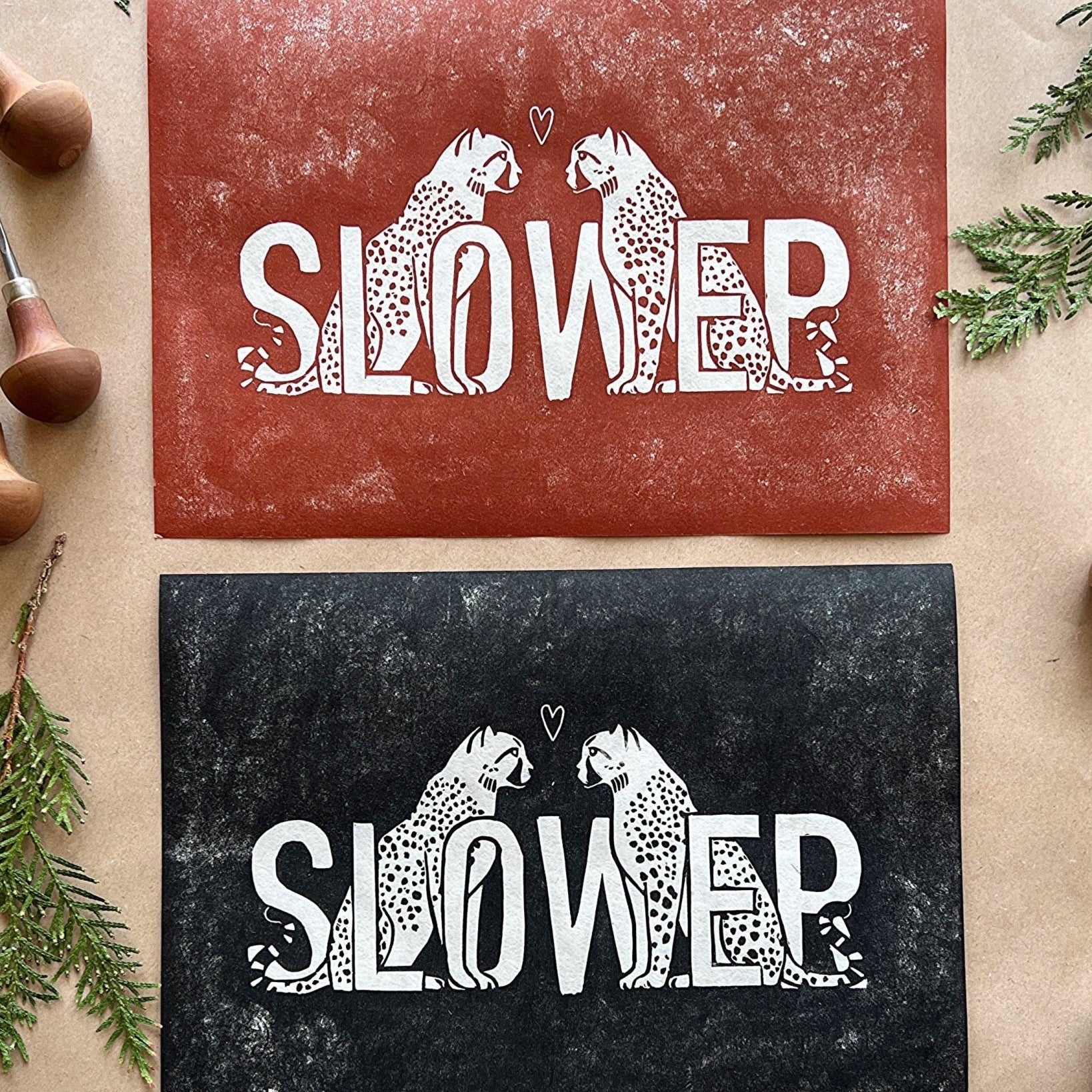 Slower Linoldruck - art.from.ilkas.heart