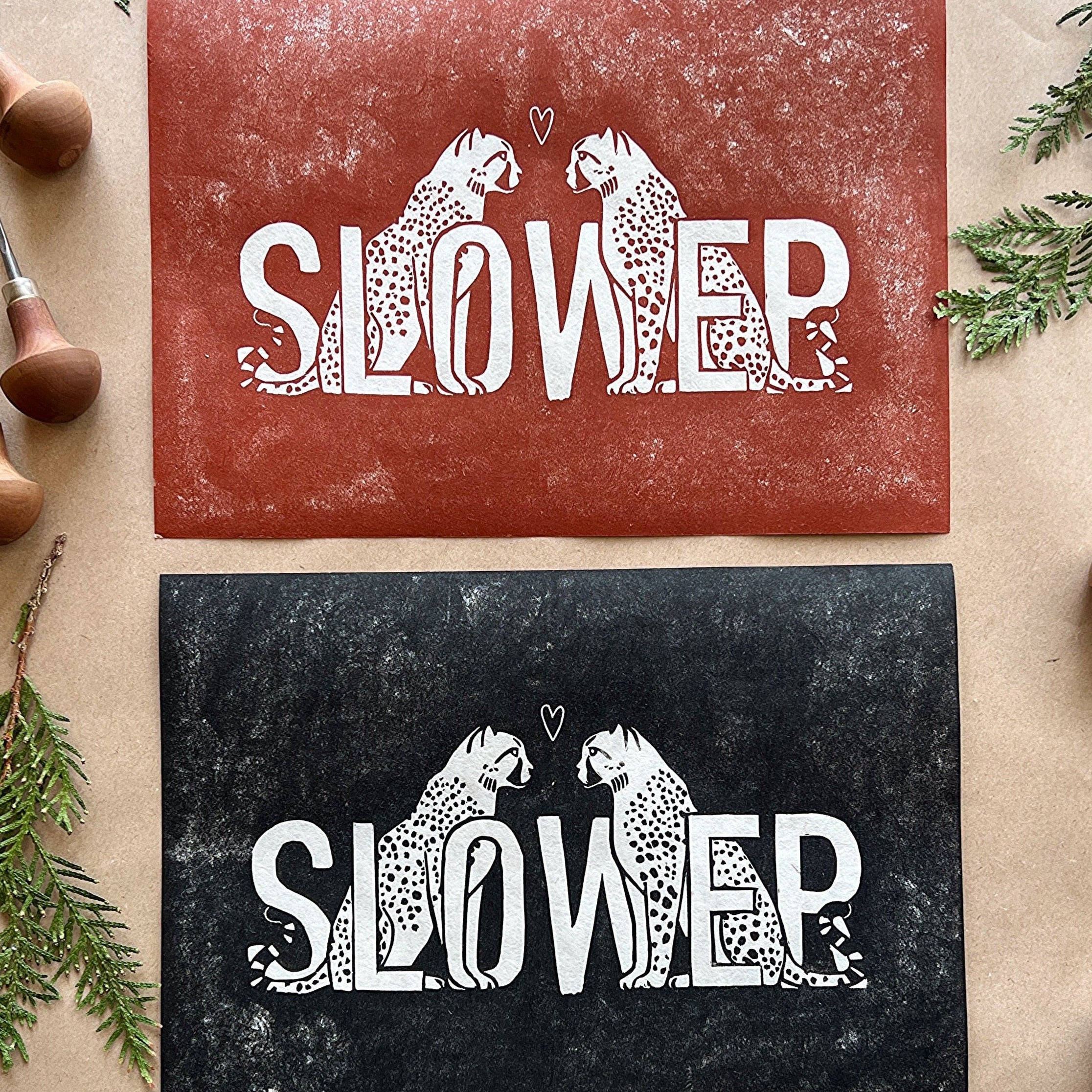 Slower Linoldruck - art.from.ilkas.heart