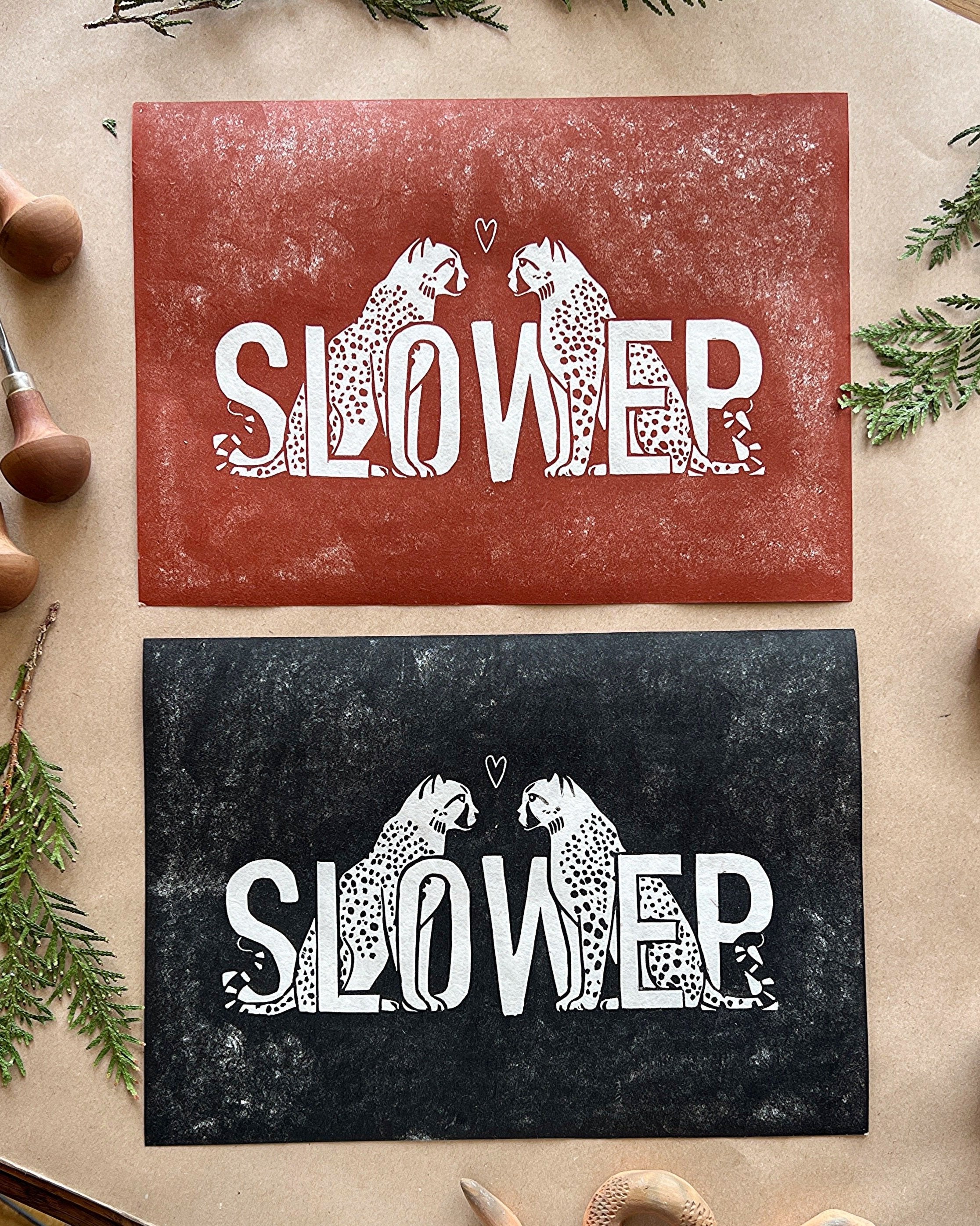 Slower Linoldruck - art.from.ilkas.heart