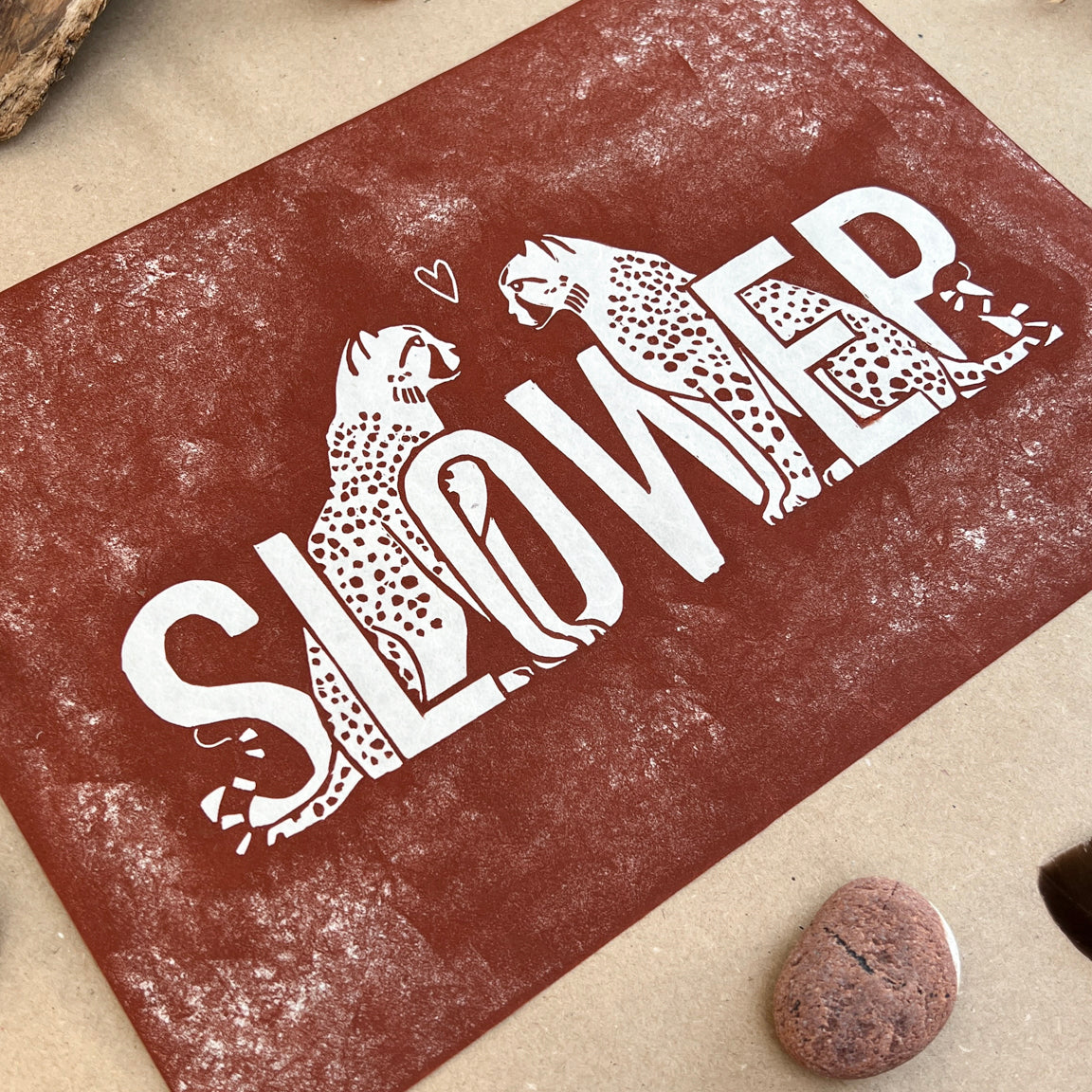 Slower Linoldruck - art.from.ilkas.heart