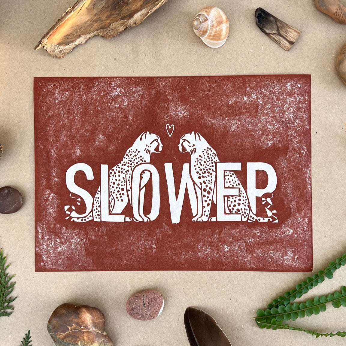 Slower Linoldruck - art.from.ilkas.heart