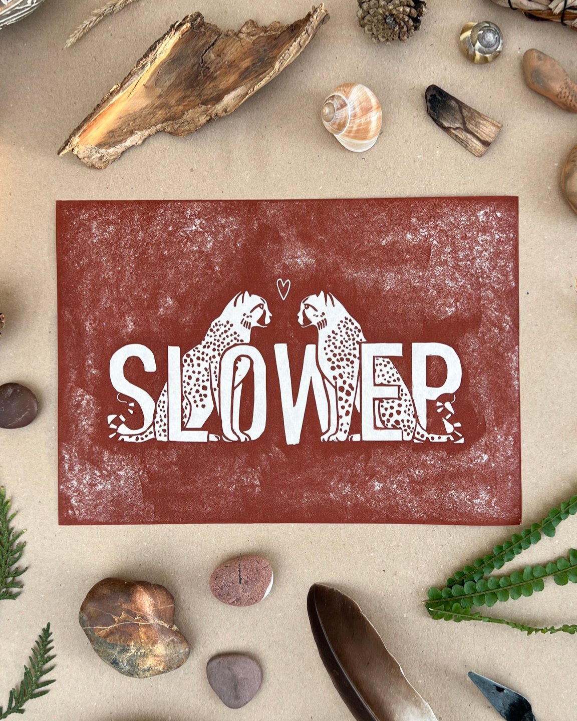 Slower Linoldruck - art.from.ilkas.heart