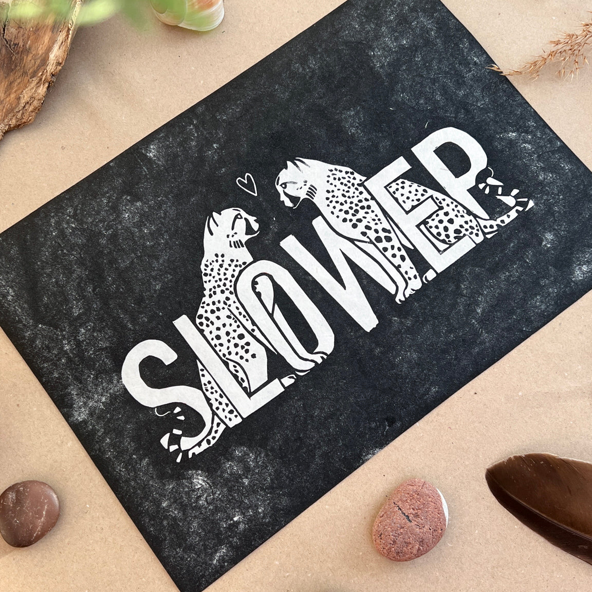 Slower Linoldruck - art.from.ilkas.heart