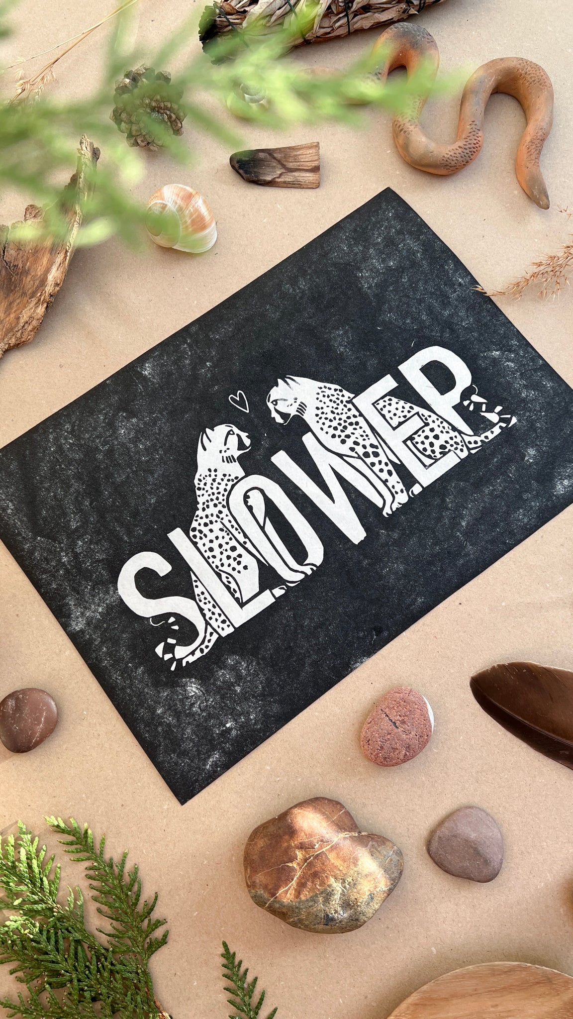 Slower Linoldruck - art.from.ilkas.heart