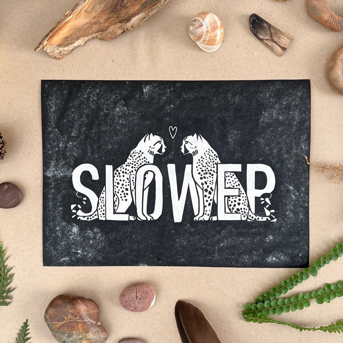 Slower Linoldruck - art.from.ilkas.heart